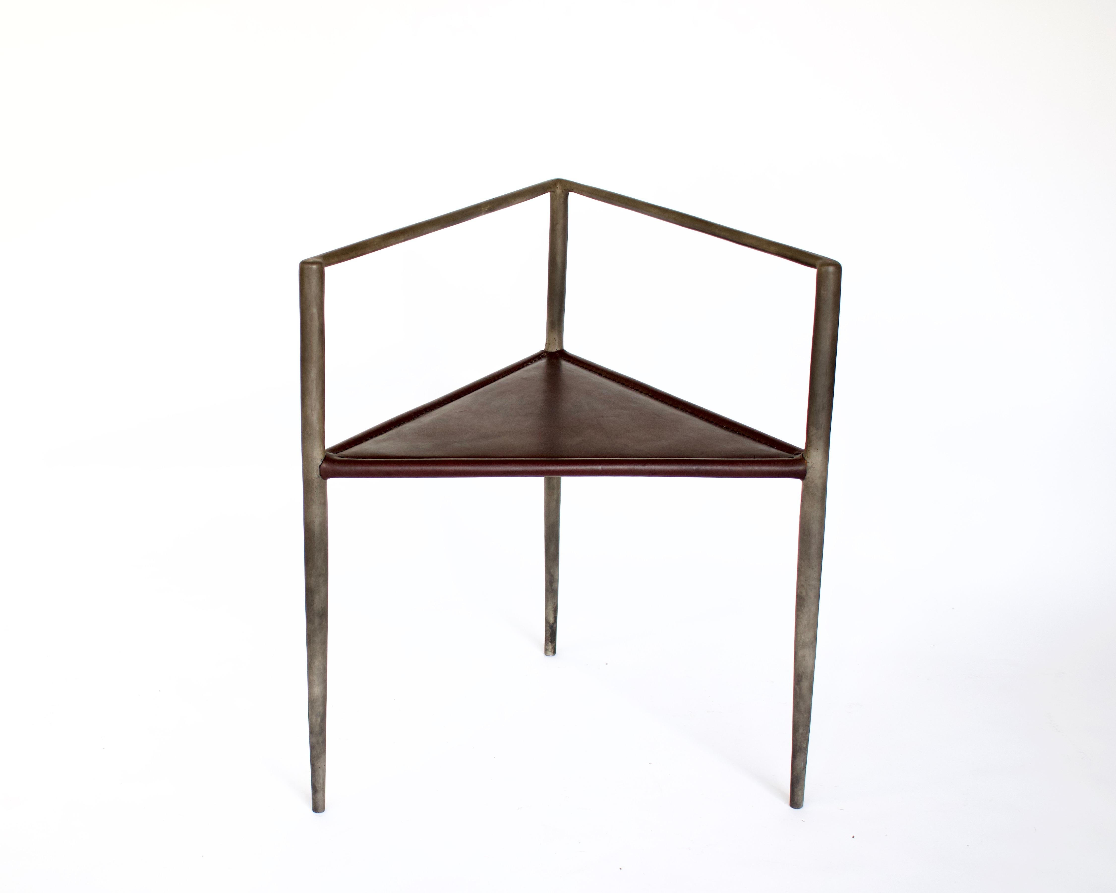 Rick Owens Alchemy Chair with leather seat follows suit with all of his bronze  objects and takes nothing away from its function while seamlessly adding to the beauty of its minimalistic form. The geometric lines and unobstructed shapes are a mix of