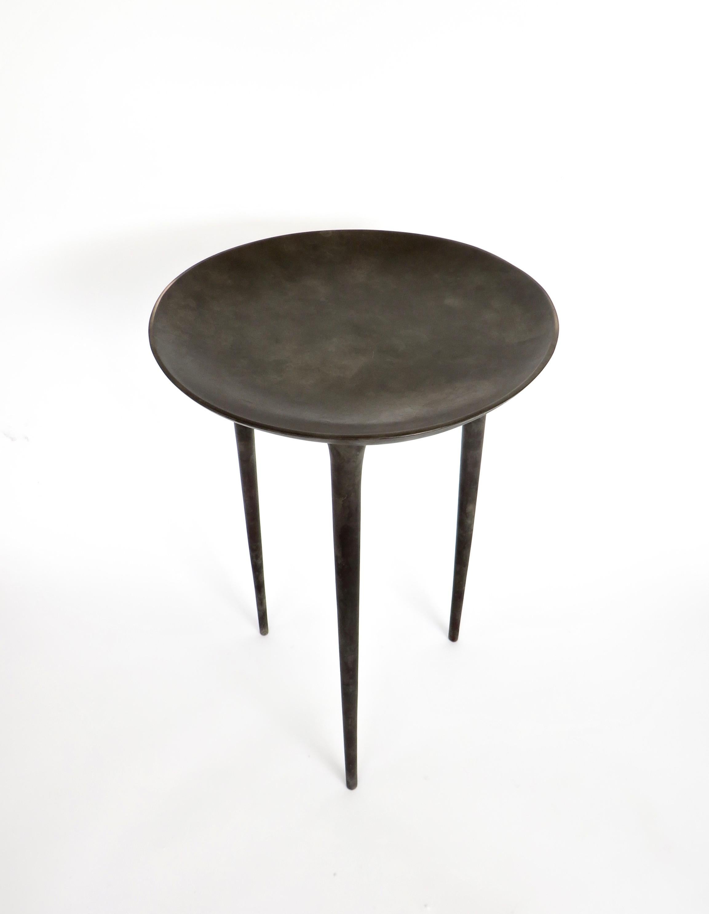 Rick Owens French Cast Bronze Tall Brazier Side Table Nitrate Patina In New Condition In Chicago, IL