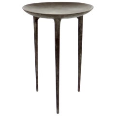 Rick Owens French Cast Bronze Tall Brazier Side Table Nitrate Patina