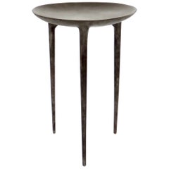Rick Owens French Cast Bronze Tall Brazier Side Table Nitrate Patina