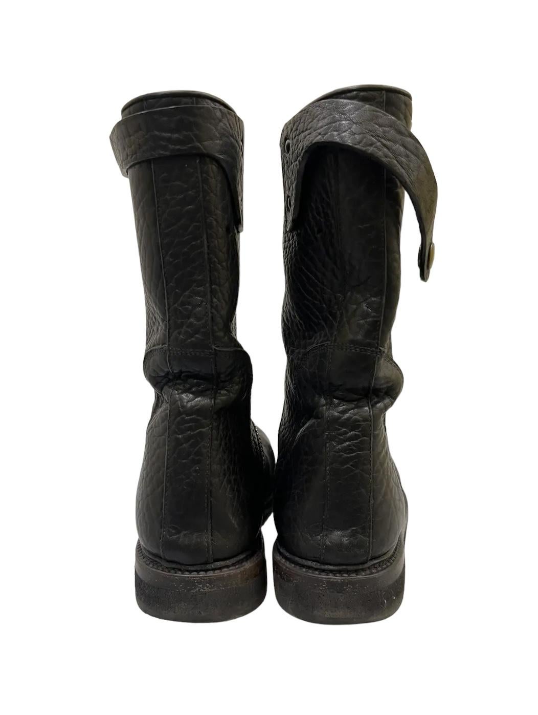 Women's Rick Owens FW 11 Limo Spiral Leather Zip Boots