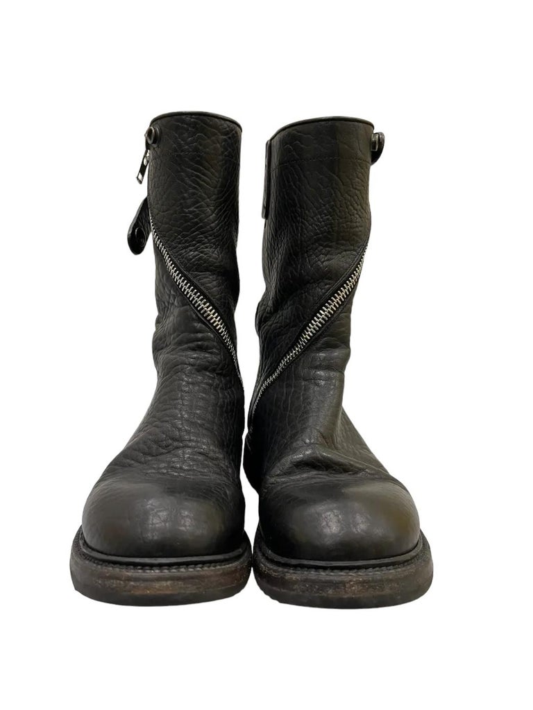 Rick Owens FW 11 Limo Spiral Leather Zip Boots