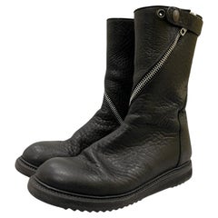 Used Rick Owens FW 11 Limo Spiral Leather Zip Boots