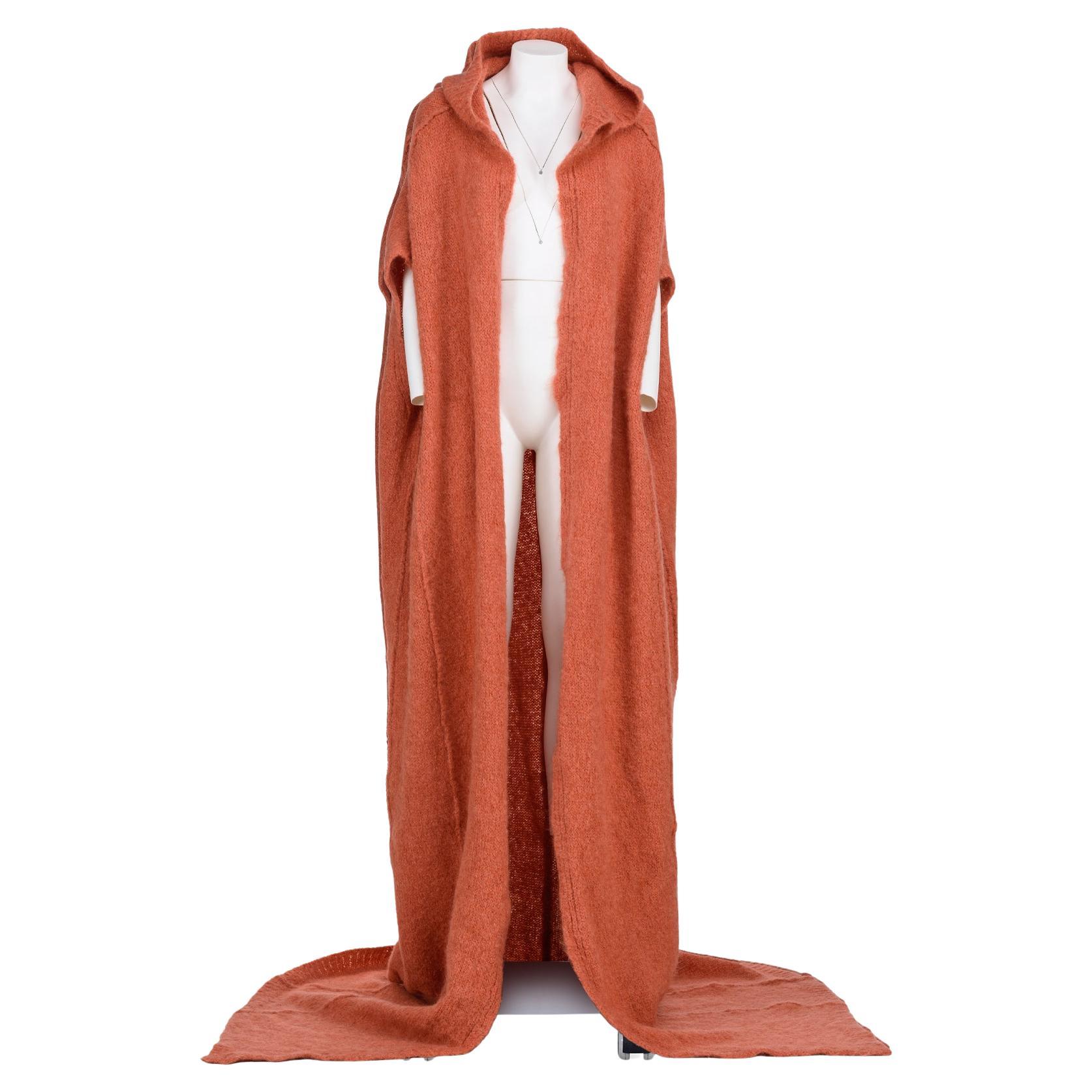 RICK OWENS FW 22 Extra long knitted prototype vest with hood