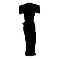 Rick Owens FW18 “Larry” Sculptural Black Open-Back Gown Size XS