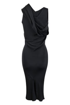 Rick Owens FW19 Asymmetrical Silk Blend Bias Cut Dress