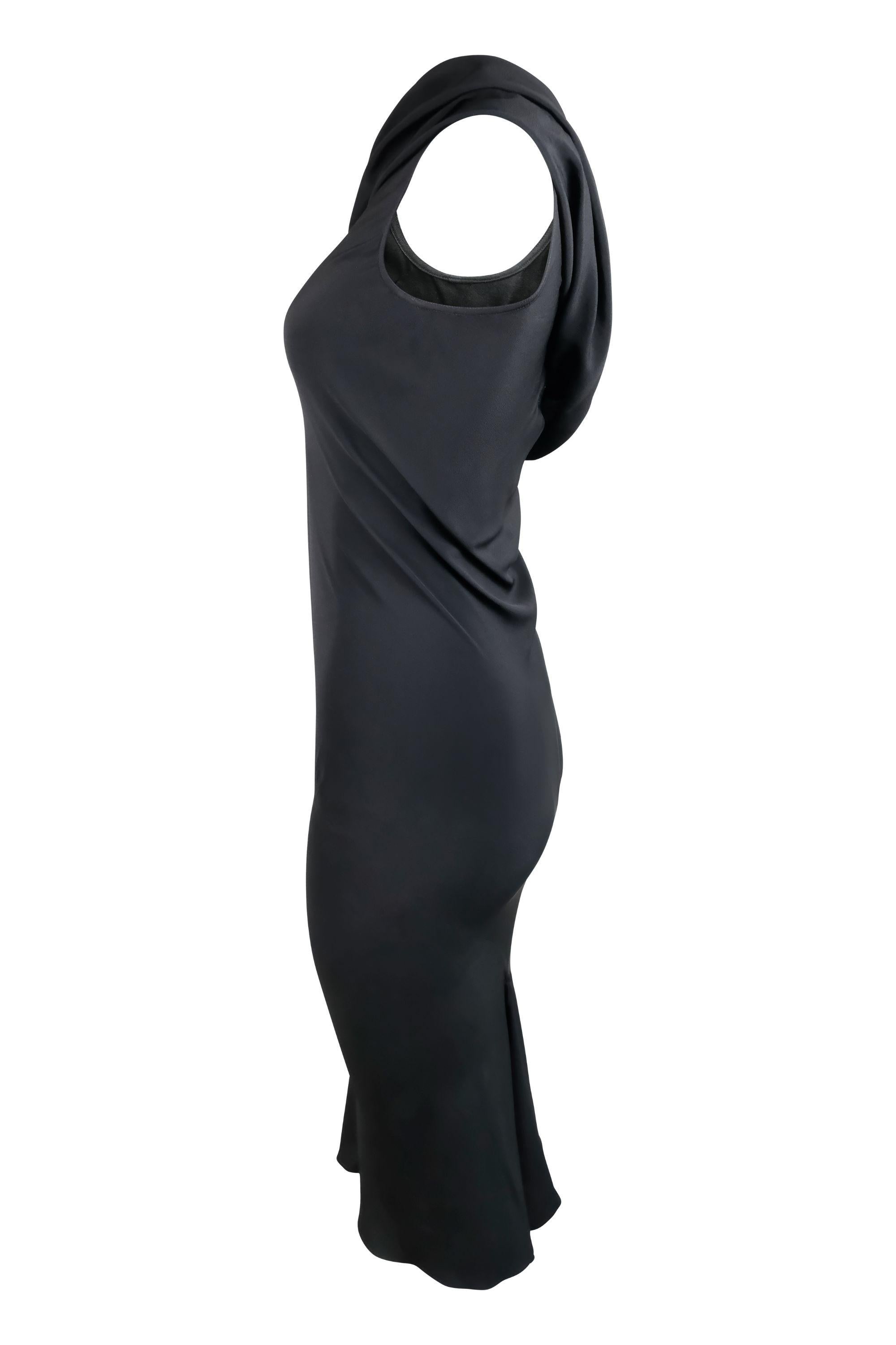 Rick Owens FW19 Asymmetrical Silk Blend Bias Cut Dress In Good Condition For Sale In Morongo Valley, CA