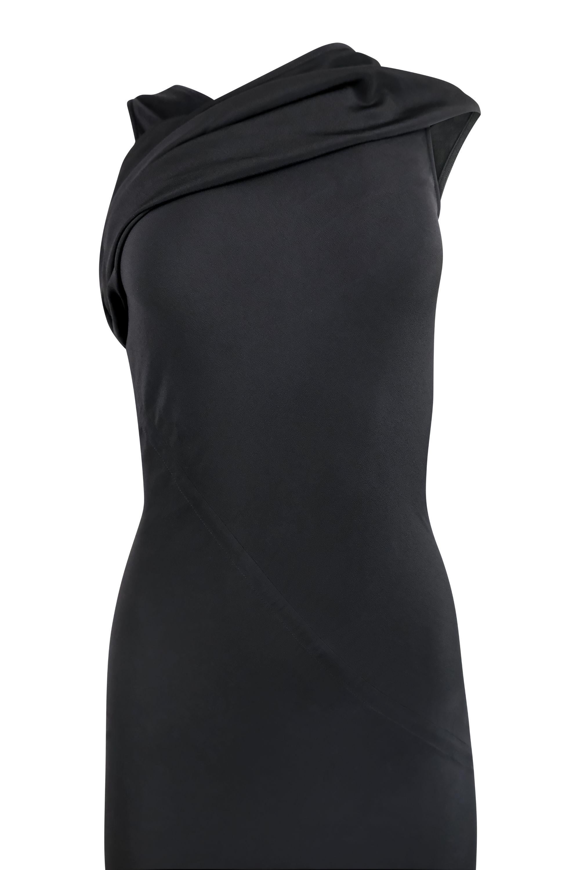 Rick Owens FW19 Asymmetrical Silk Blend Bias Cut Dress For Sale 1