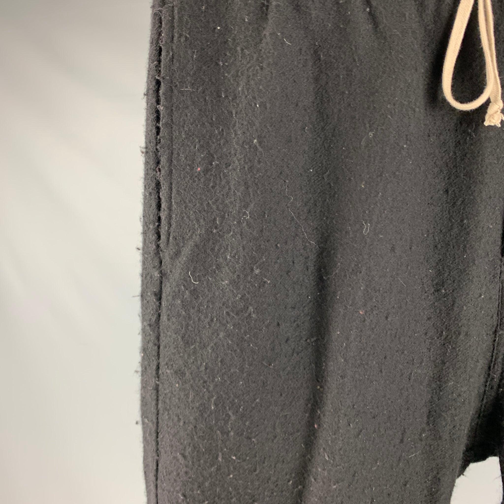 Men's RICK OWENS FW19 Size 36 Black Wool Drop-Crotch Casual Pants
