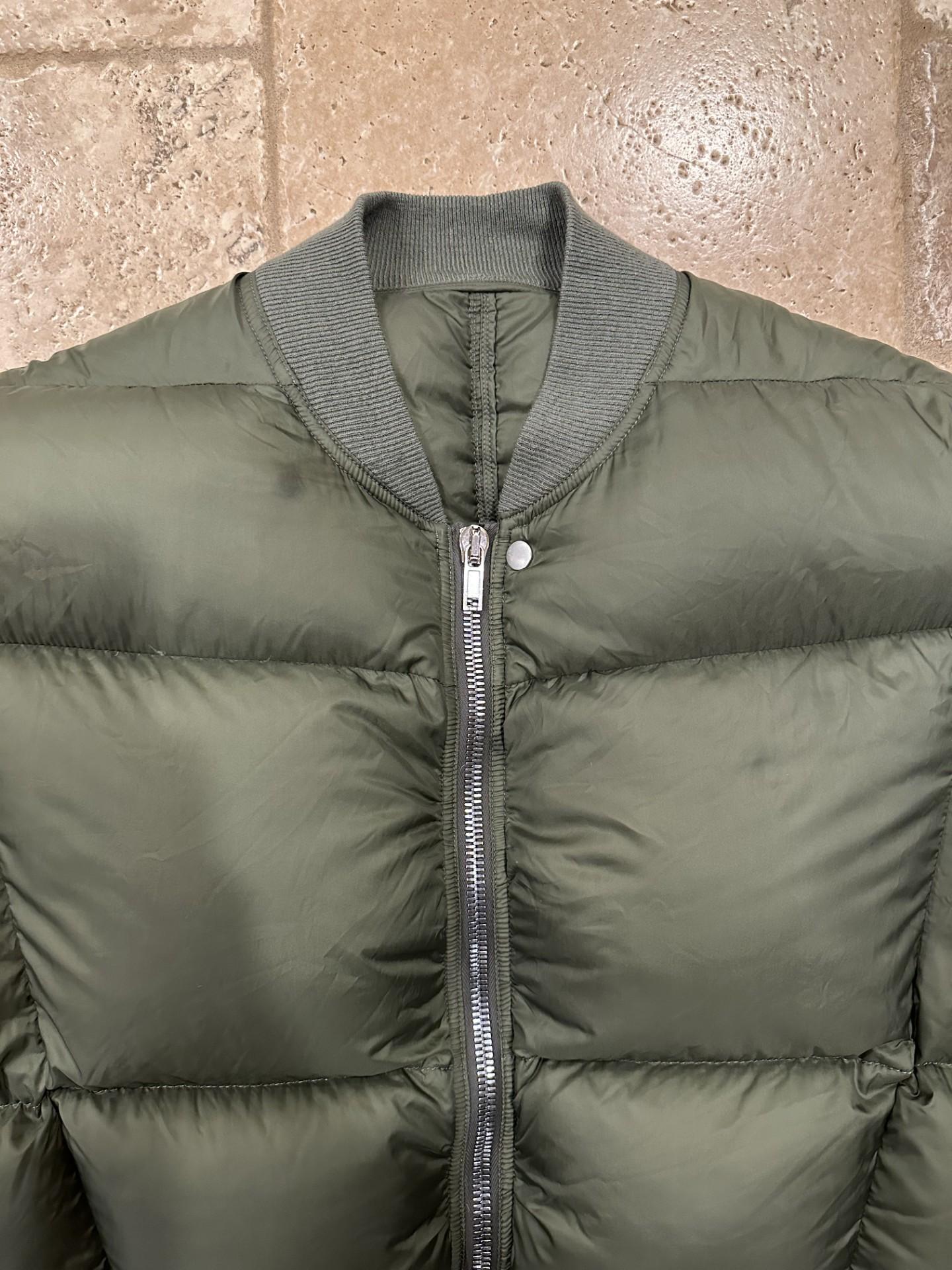 Rick Owens FW22 Oversized Flight Puffer Green Down Jacket For Sale 6