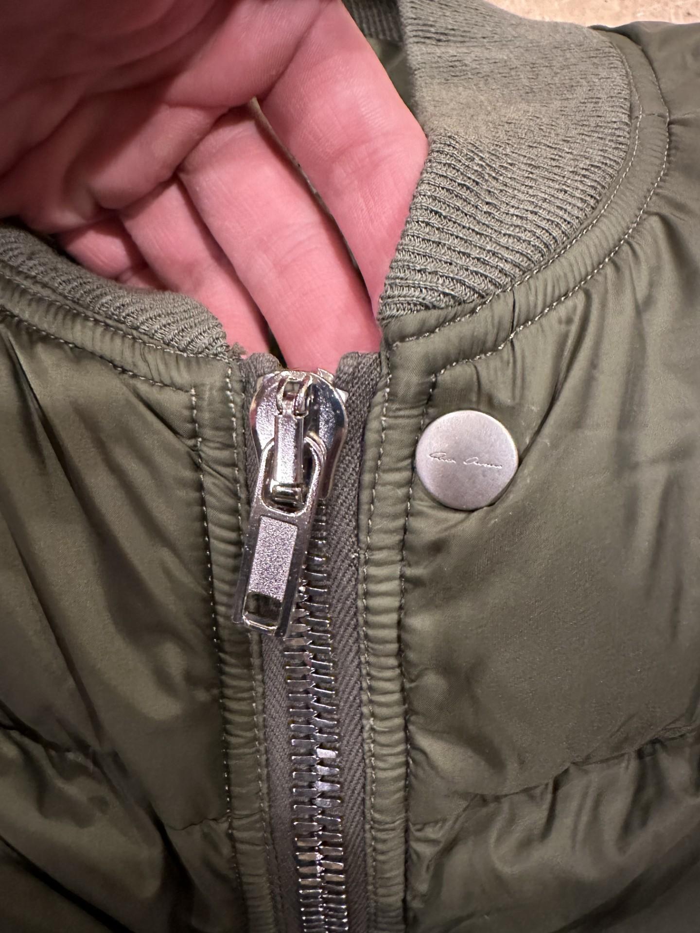 Rick Owens FW22 Oversized Flight Puffer Green Down Jacket For Sale 7