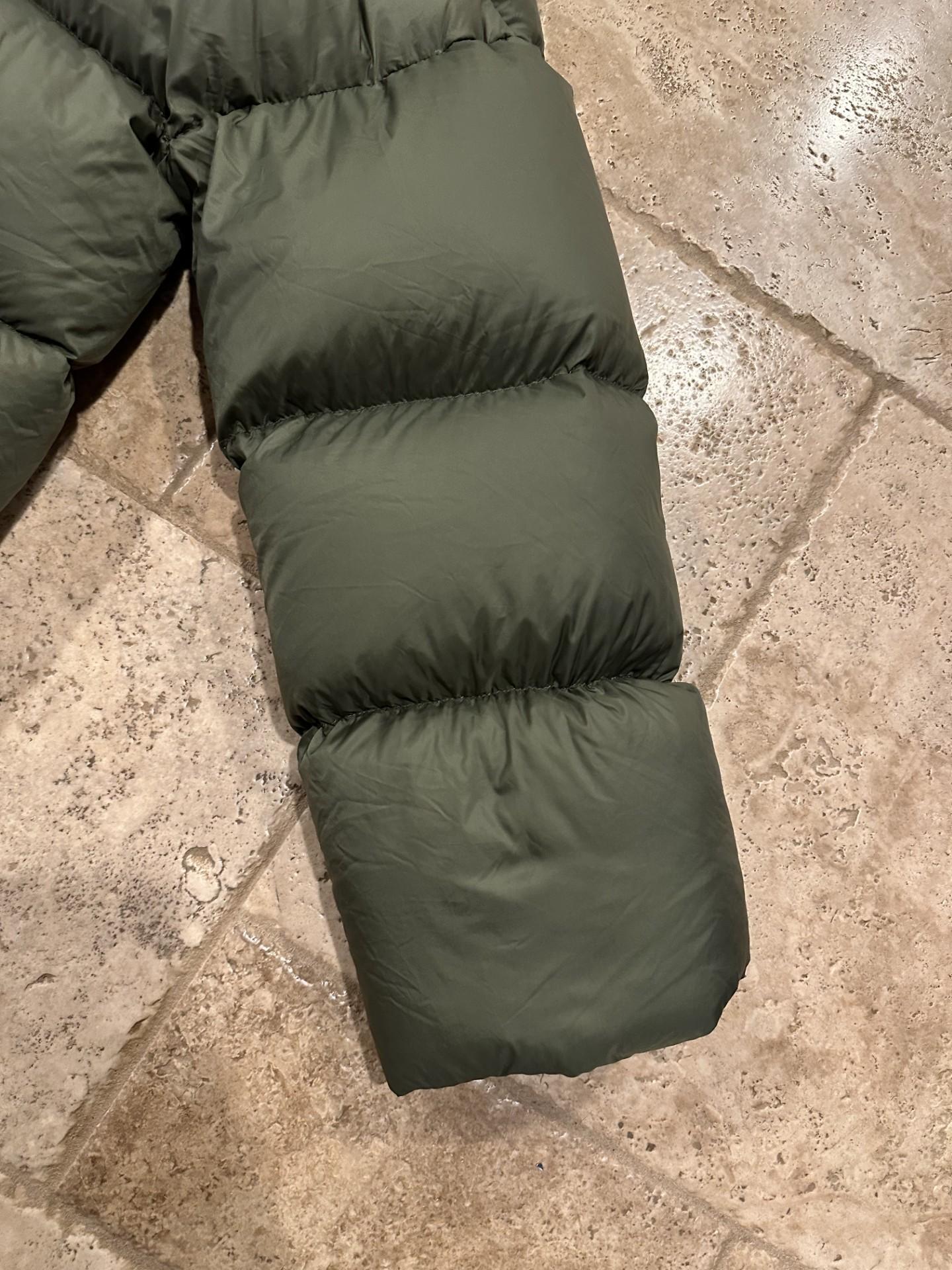 Rick Owens FW22 Oversized Flight Puffer Green Down Jacket

Size 48 (oversized; see measurements)
Great condition

Retailed at $2175
From FW22 Strobe collection

Measurements:
Chest: 27”
Length: 31.5”
Shoulders: 31”
Sleeve length: 23”