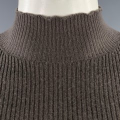 RICK OWENS FW22 Size XL -Strobe- Brown Ribbed Wool Mock Neck Pullover
