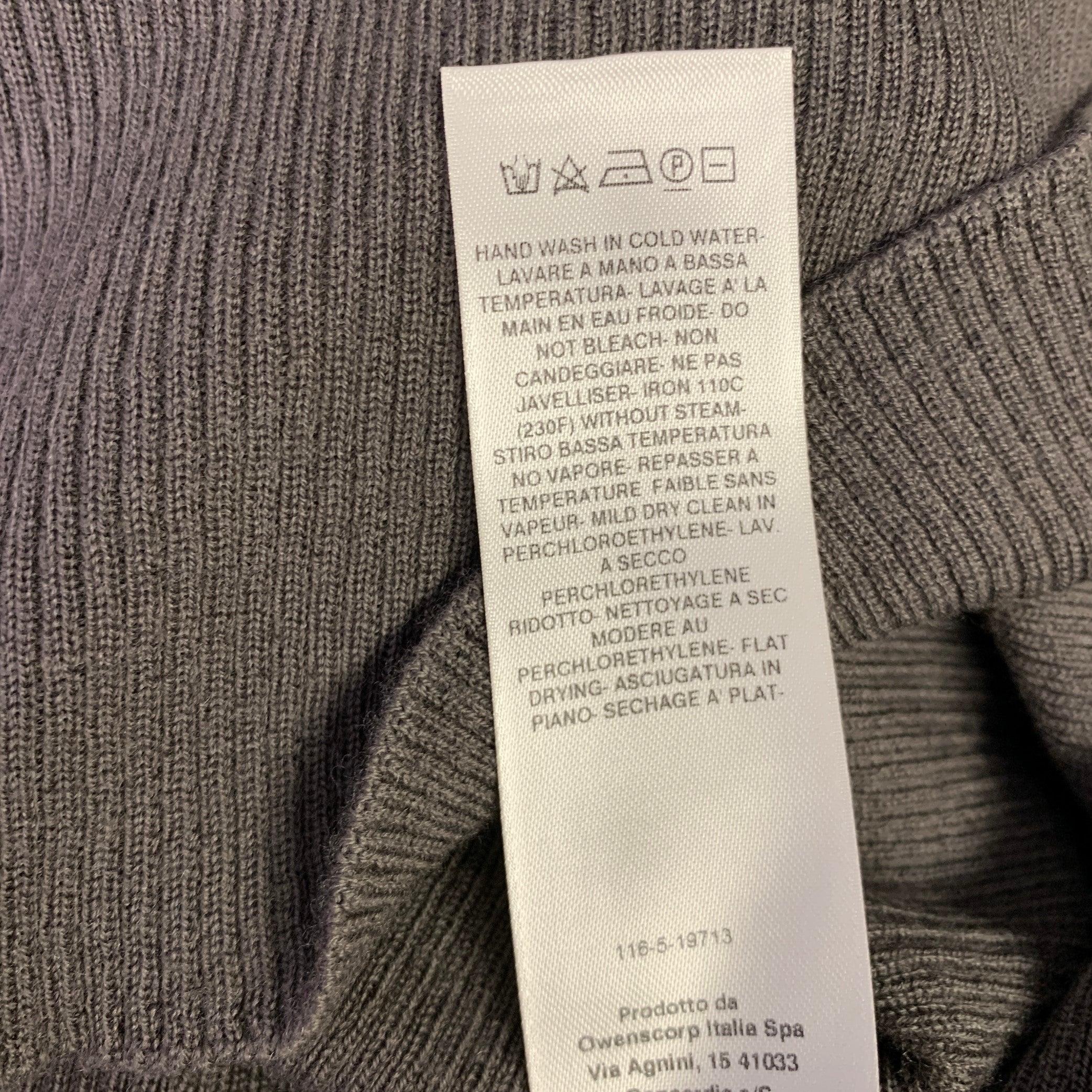 RICK OWENS FW22 Size XL -Strobe- Brown Ribbed Wool Mock Neck Pullover 2