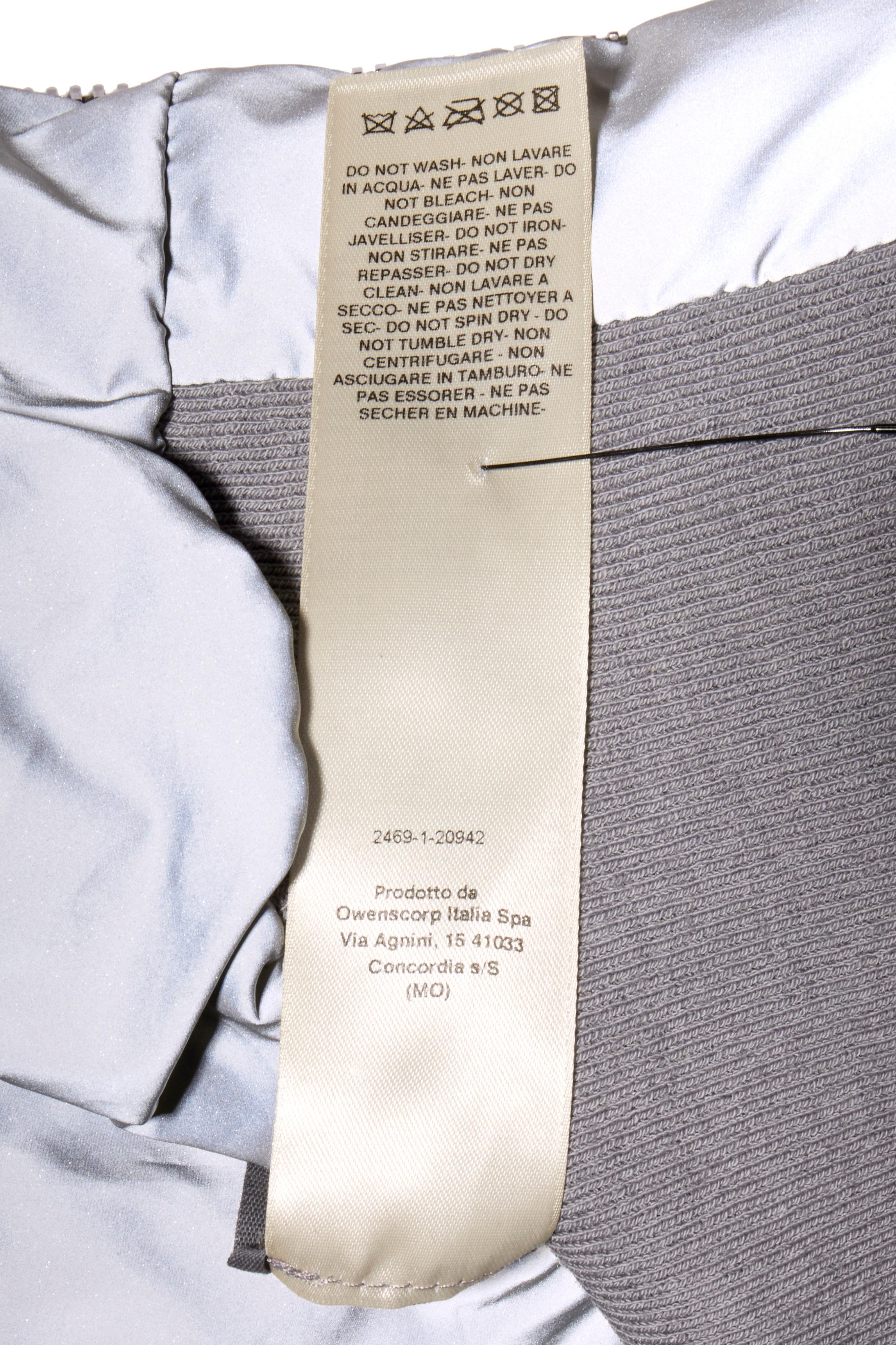 Rick Owens FW22 Strobe Cropped Puffer Bomber Jacket Grey Reflex Size IT 42 For Sale 4