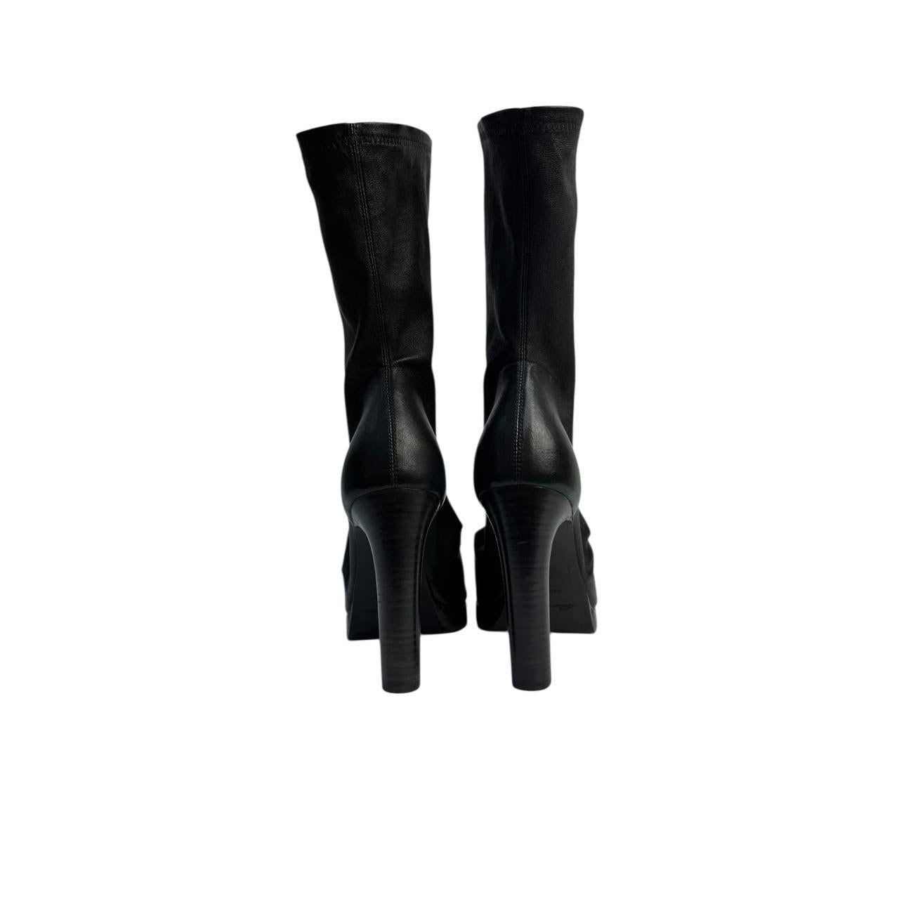 Stivaletti RICK Owens in pelle elasticizzata e arricciata - misura 37 In condizioni buone in vendita a Krakow, PL