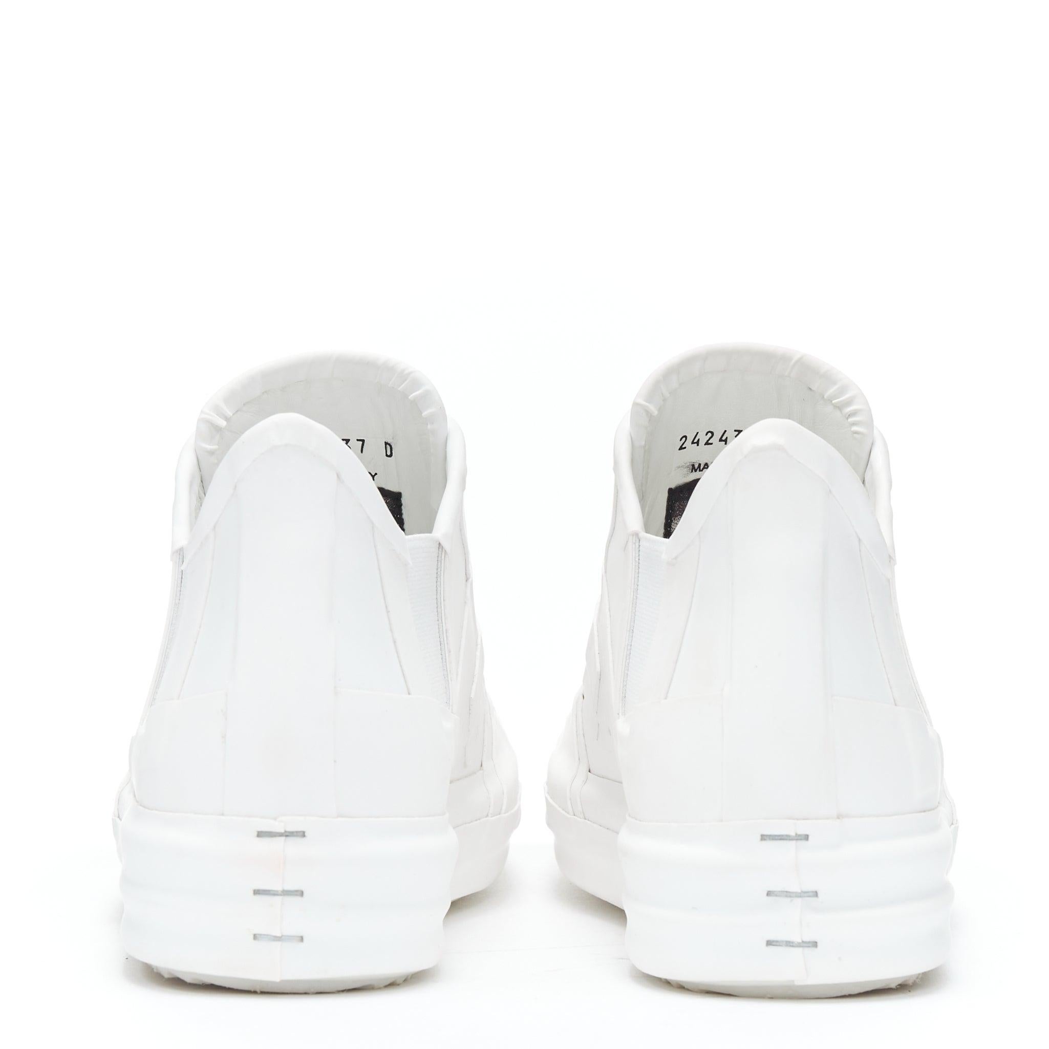 Women's RICK OWENS Geobasket Mummy Plaster wrapped white mid top sneaker EU36