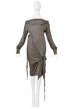 Rick Owens Gray Fine Knit Knot Dress 2006