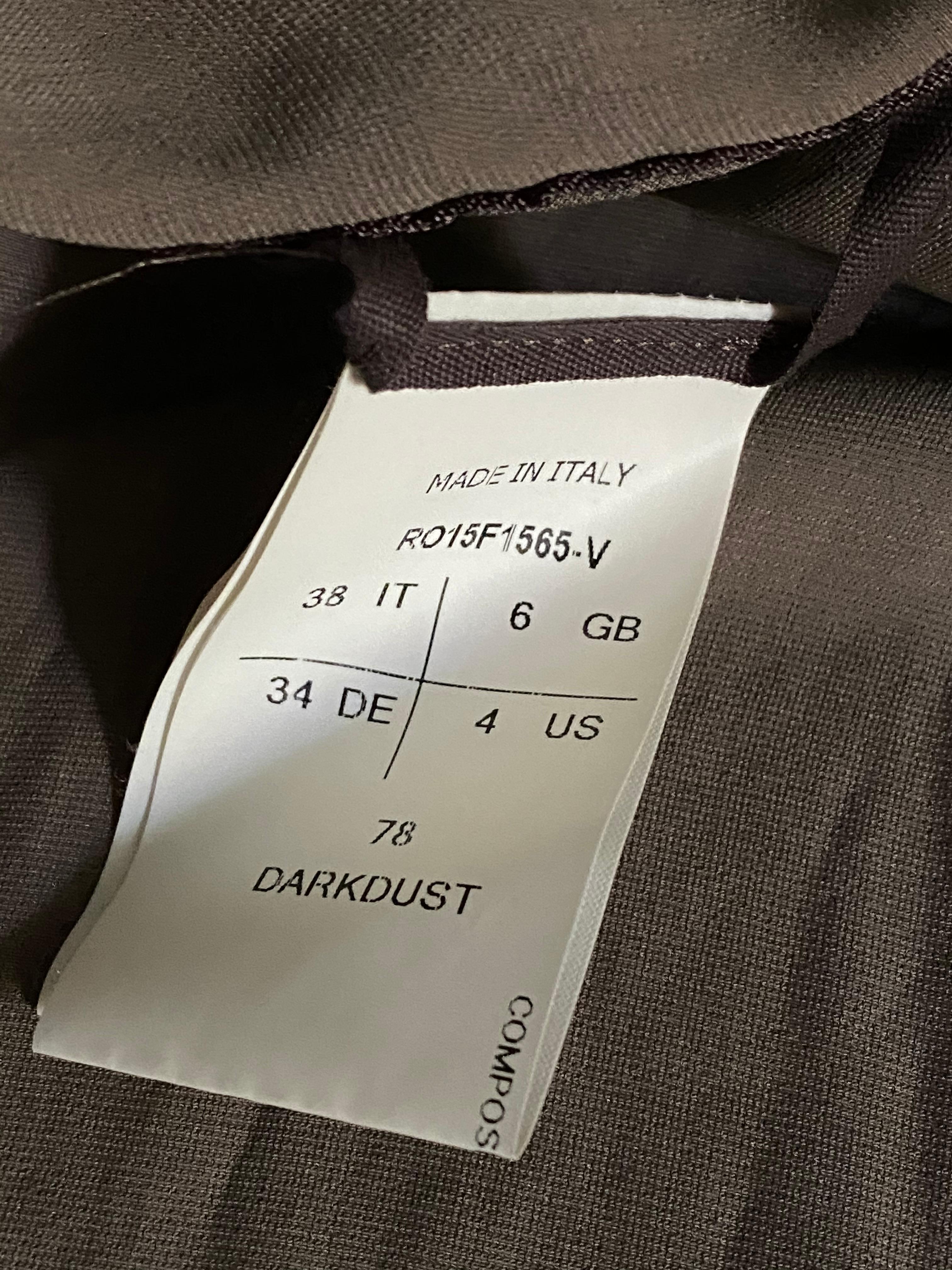 Rick Owens Green Olive Darkdust Velvet Vest Size 38 For Sale 3