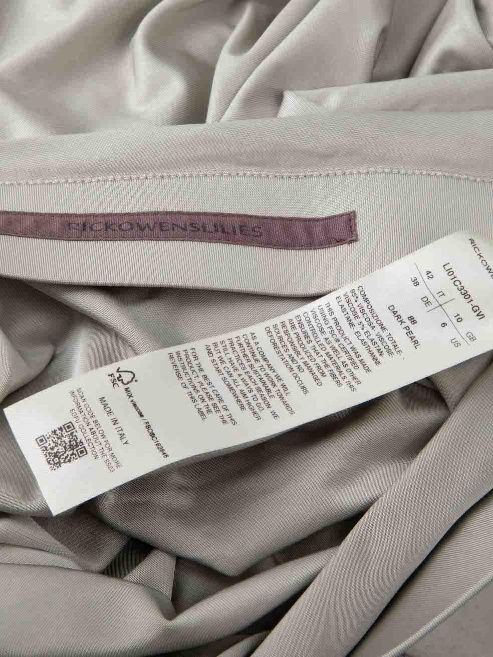 Women's Rick Owens Grey Front Draped Mini Skirt Size M