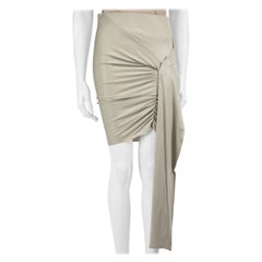 Rick Owens Grey Front Draped Mini Skirt Size M
