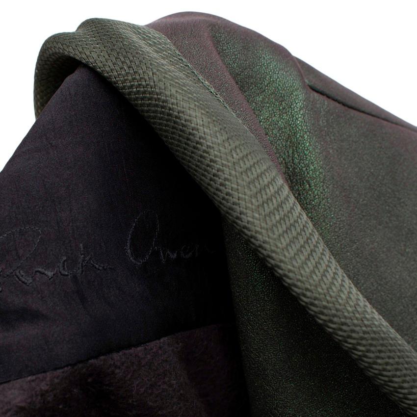 De las mujeres Chaleco de punto y piel Rick Owens verde iridiscente y caqui en venta