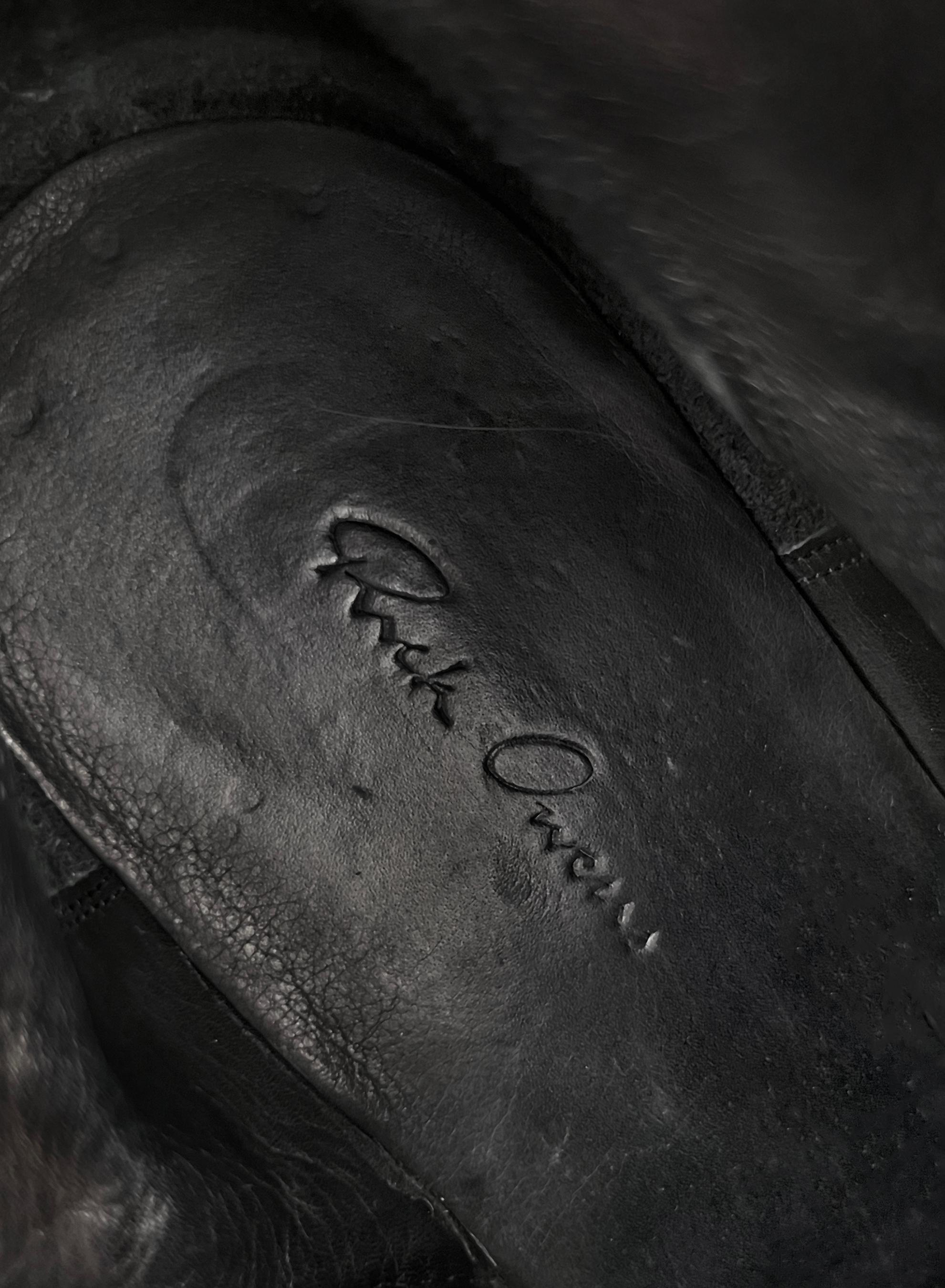 Rick Owens leather basket creepers with staples For Sale 6