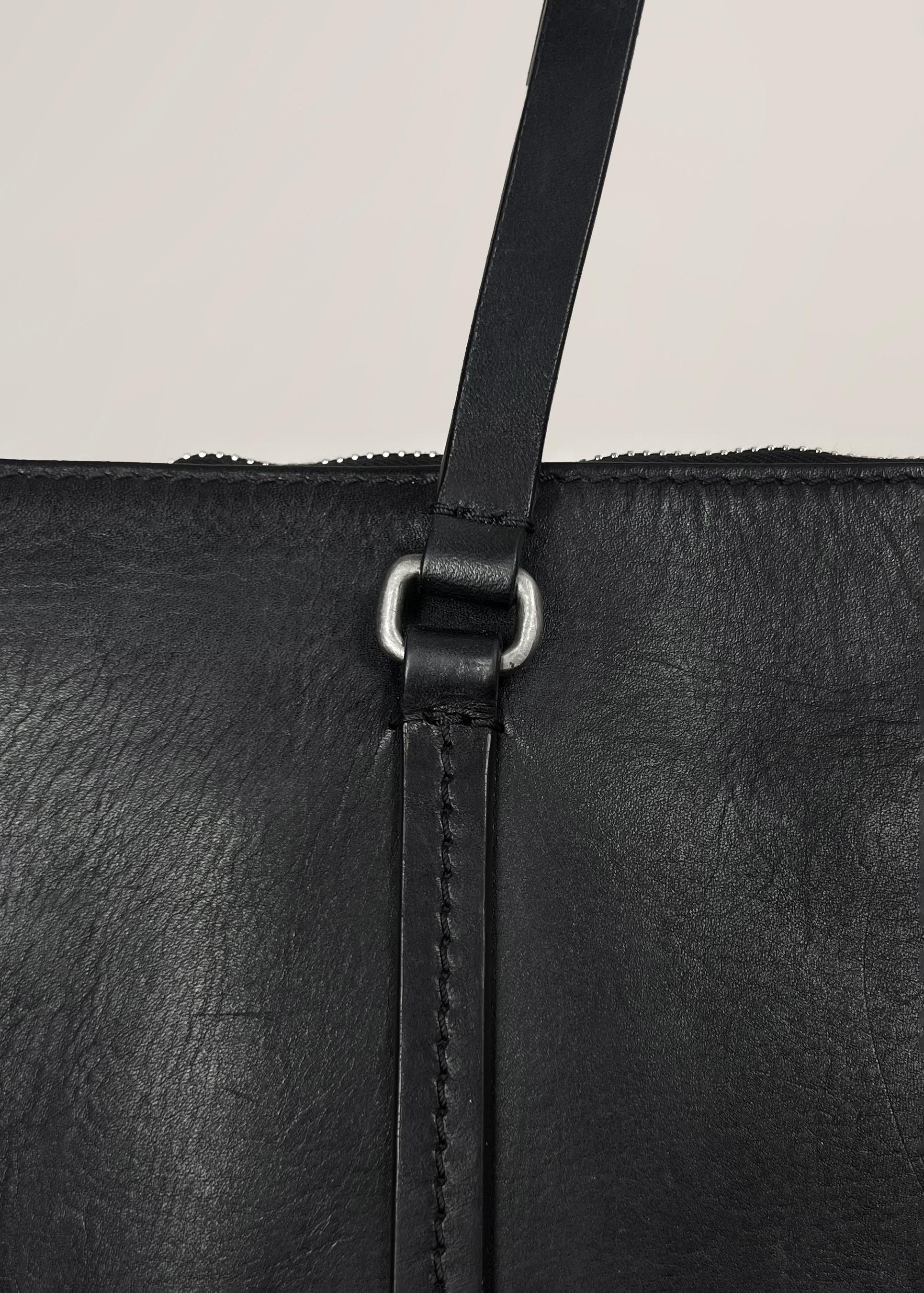 Rick Owens leather Edith zipper tote bag For Sale 5
