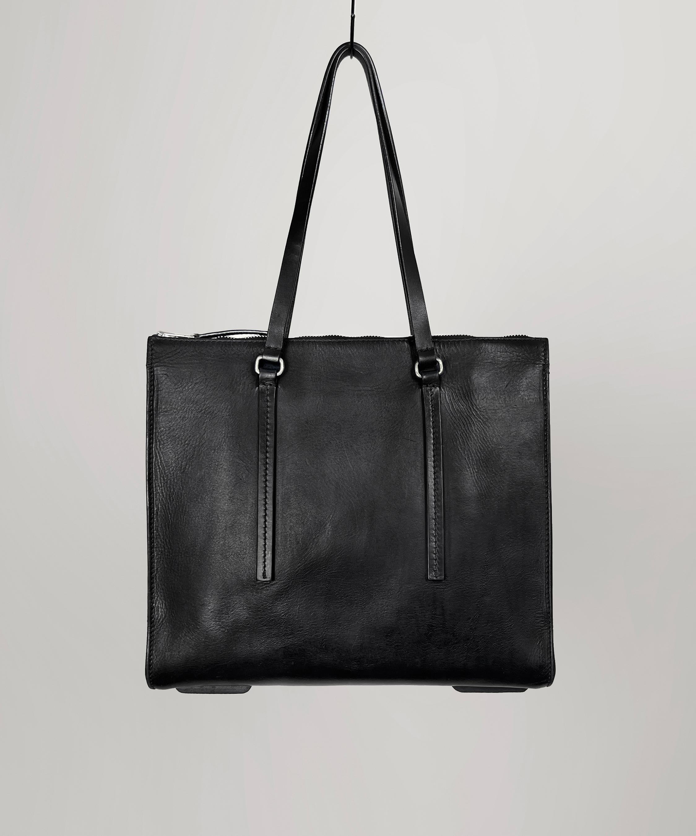 Rick Owens leather Edith zipper tote bag In Good Condition For Sale In Алматинский Почтамт, KZ