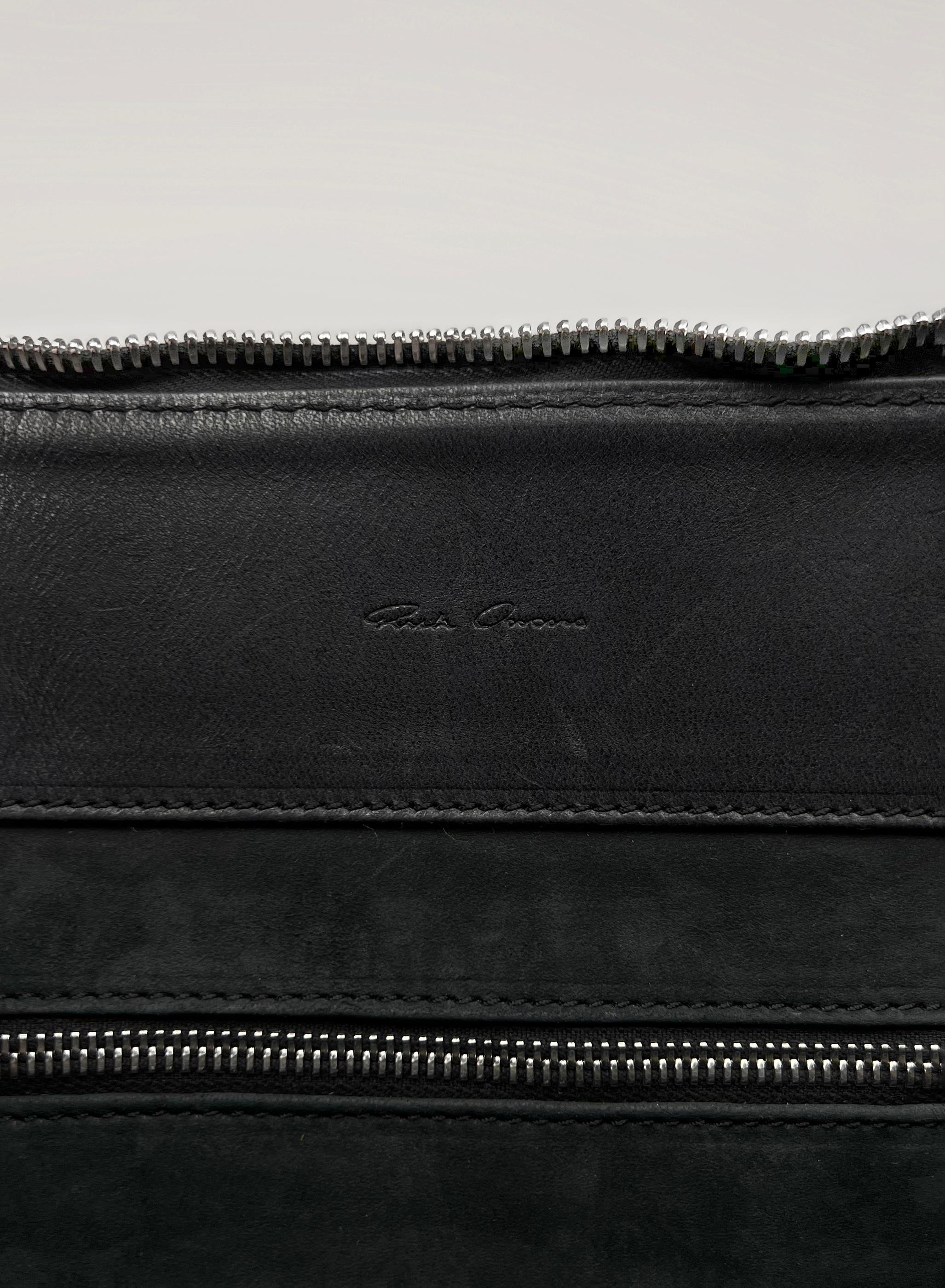 Rick Owens leather Edith zipper tote bag For Sale 1