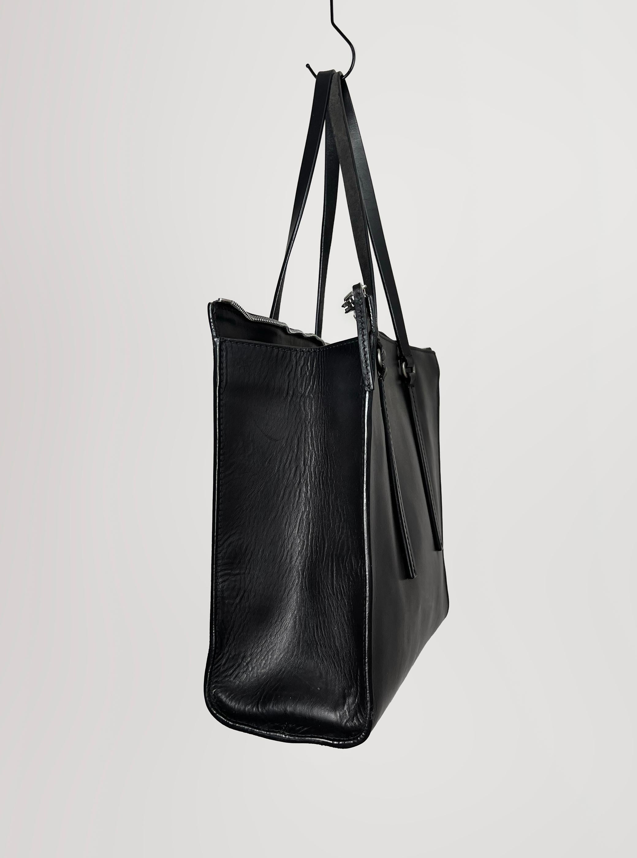 Rick Owens leather Edith zipper tote bag For Sale 2
