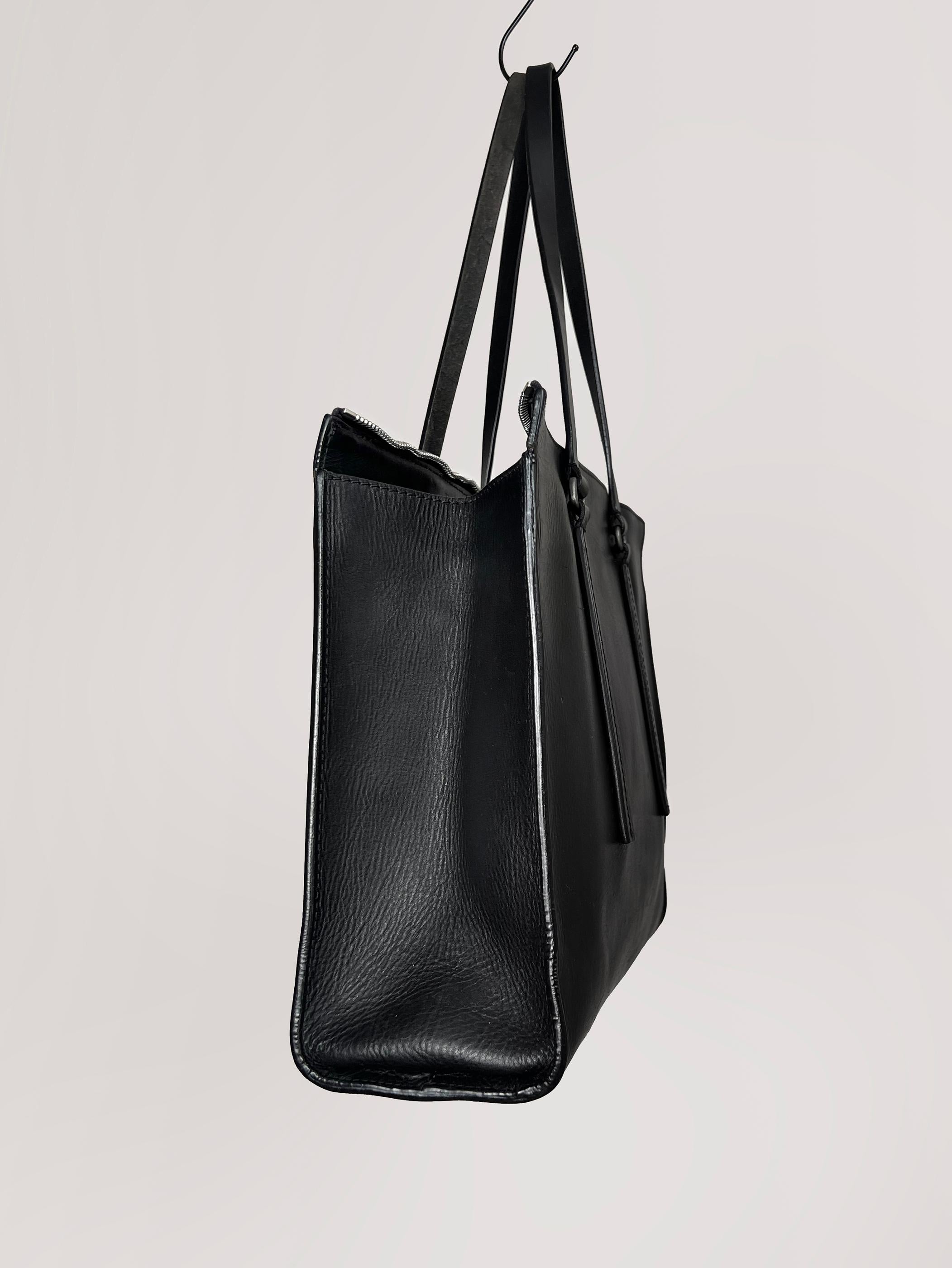 Rick Owens leather Edith zipper tote bag For Sale 4
