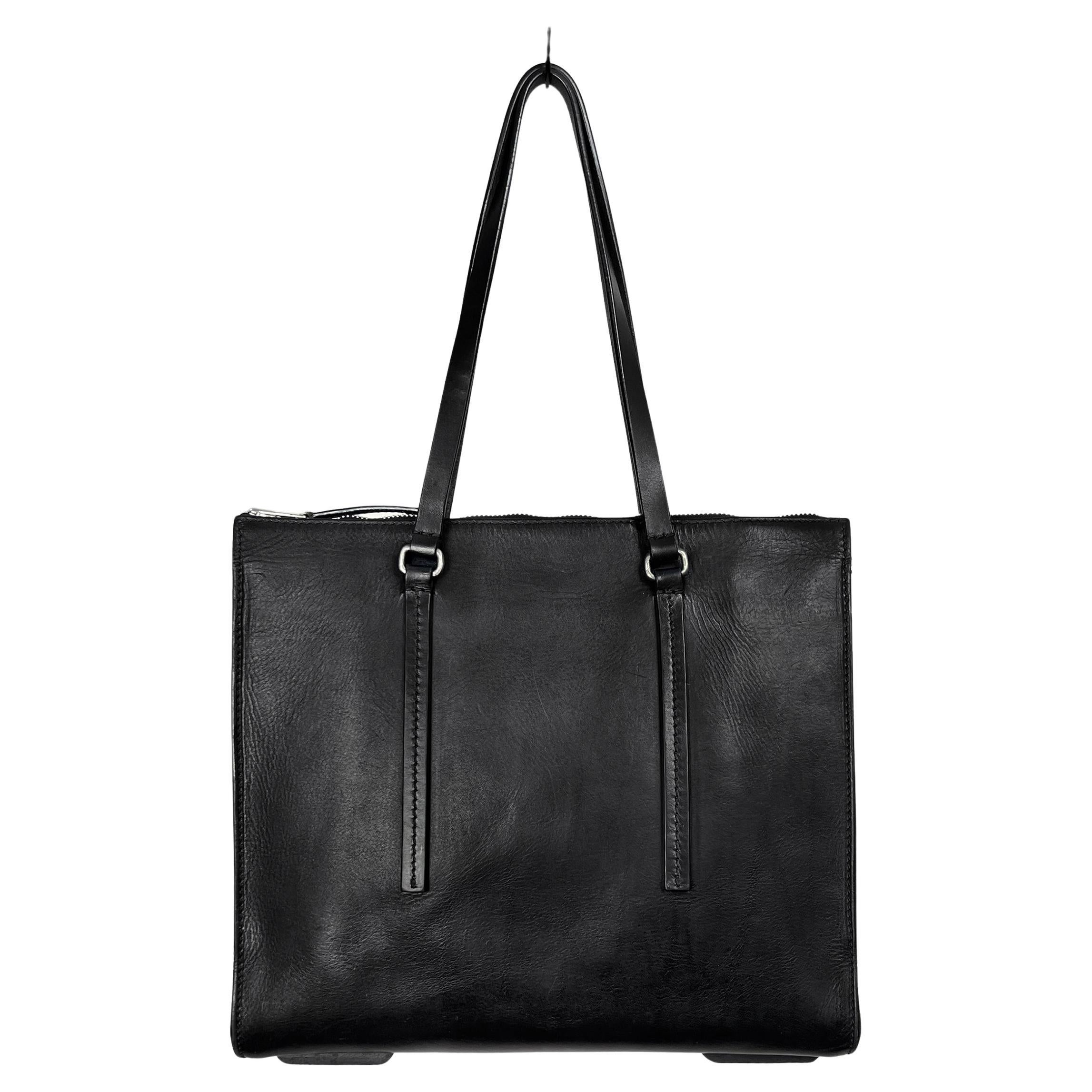 Rick Owens leather Edith zipper tote bag For Sale