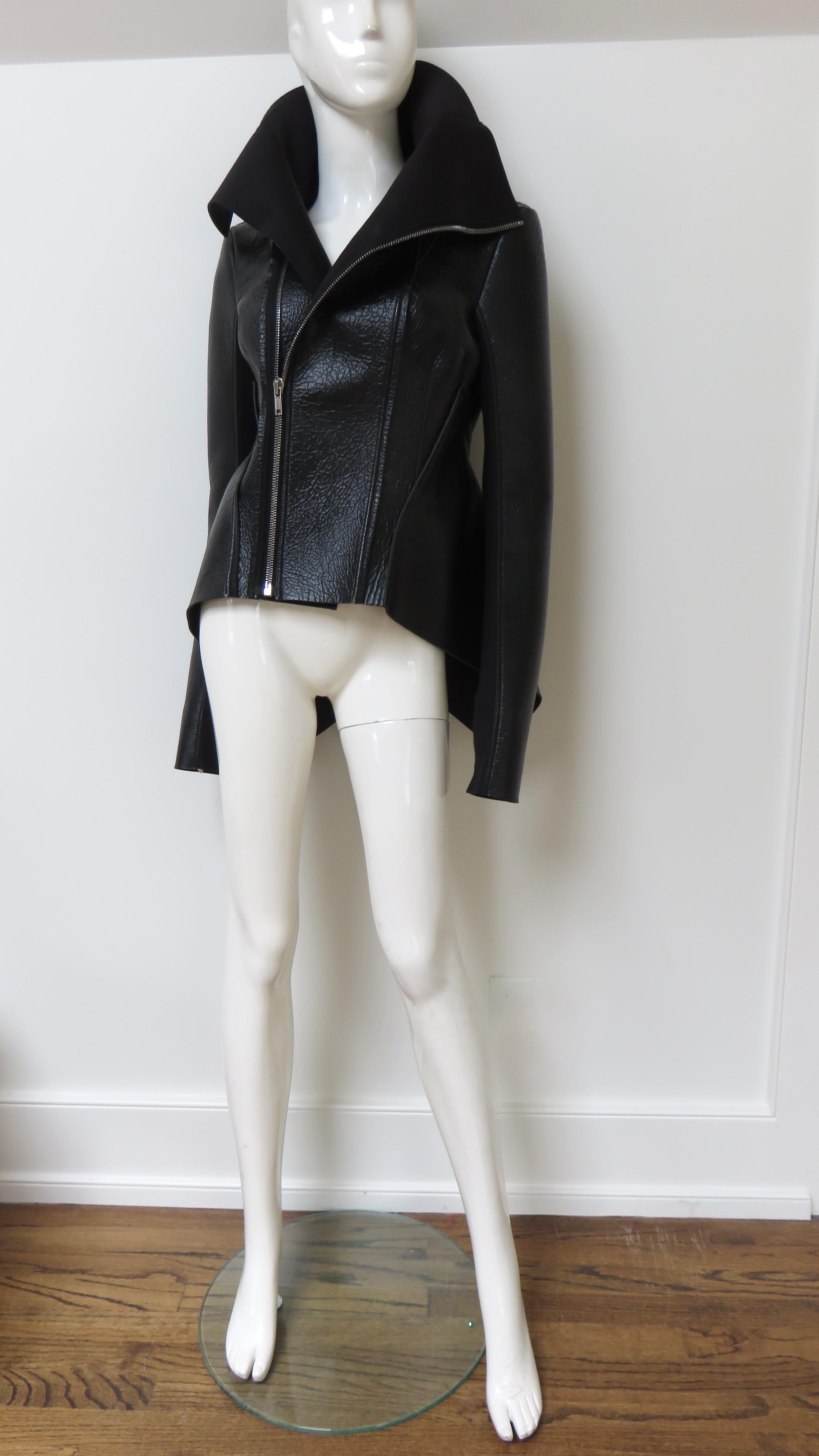 Rick Owens Leather Jacket AW 2015 For Sale 5