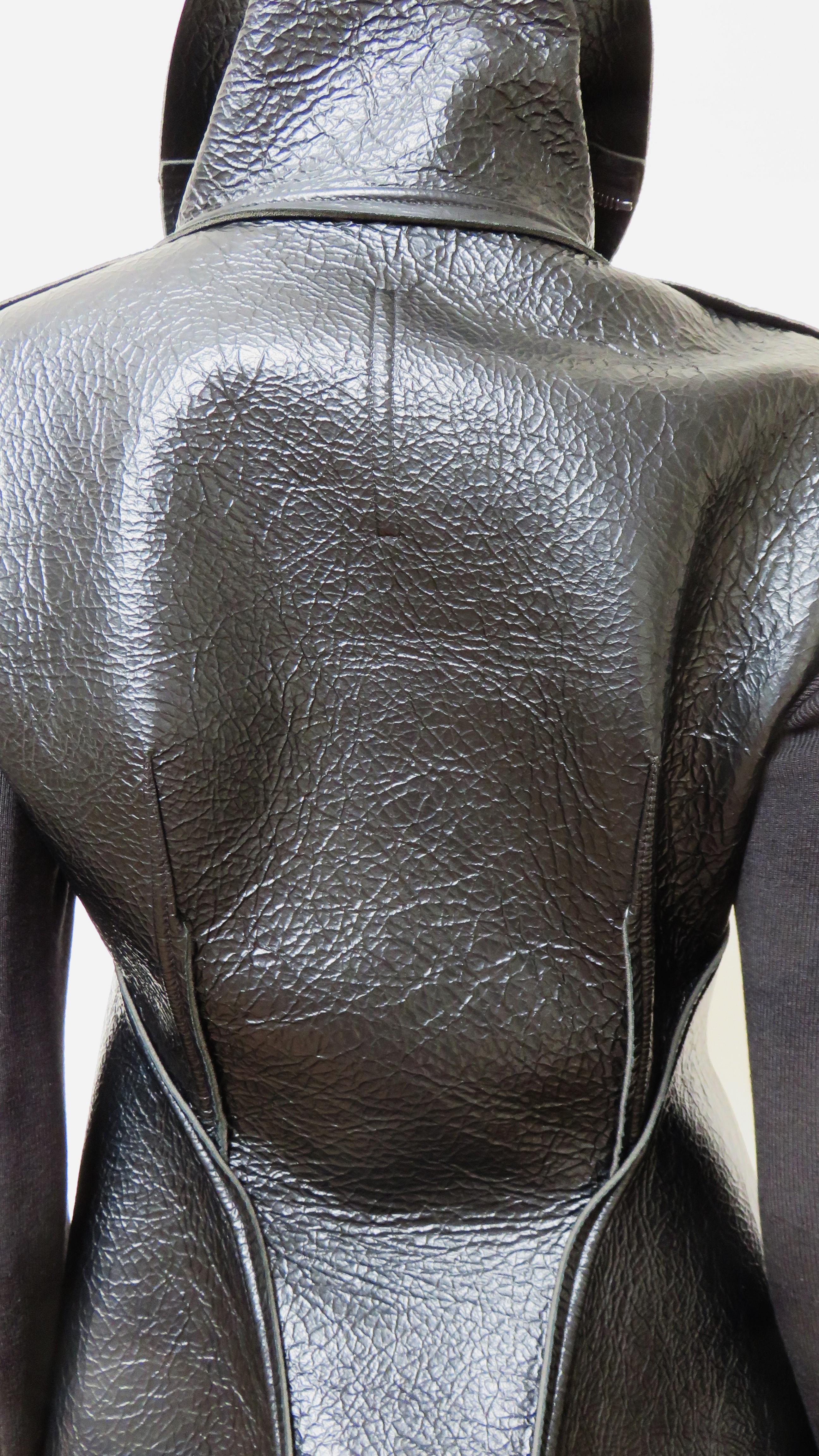 Rick Owens Leather Jacket AW 2015 For Sale 7