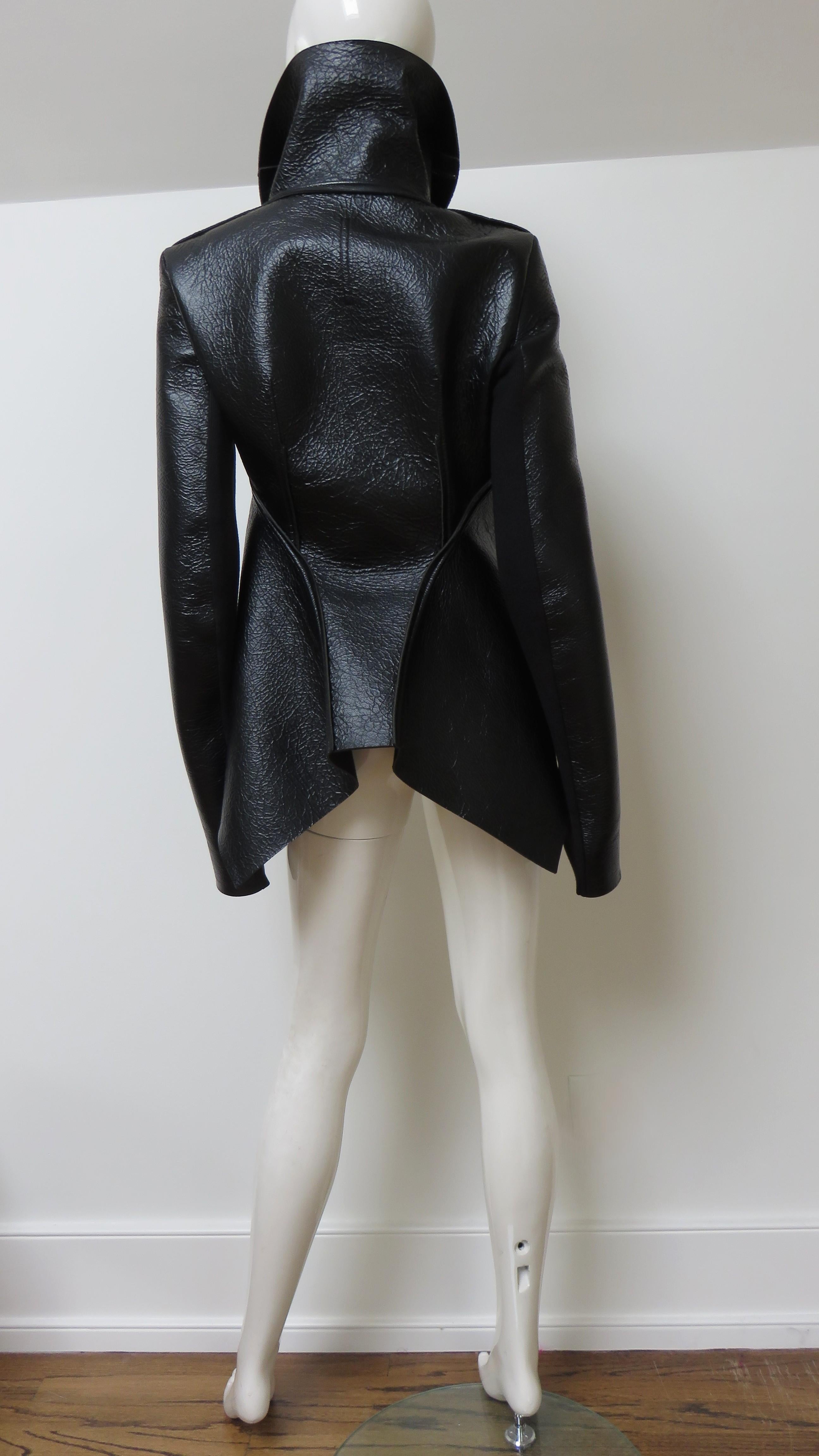 Rick Owens Leather Jacket AW 2015 For Sale 8
