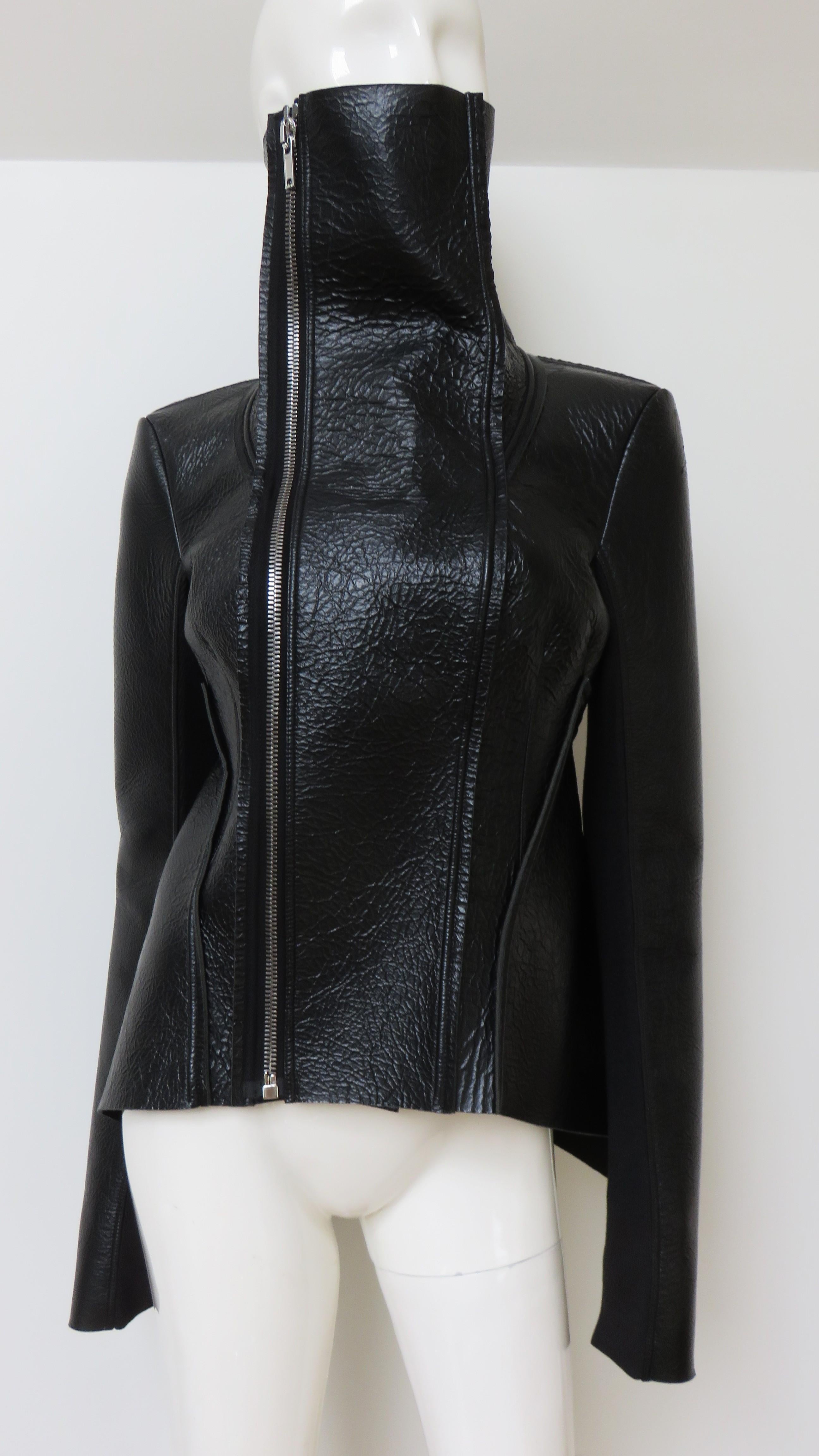 Rick Owens Leather Jacket AW 2015 In Excellent Condition For Sale In Water Mill, NY