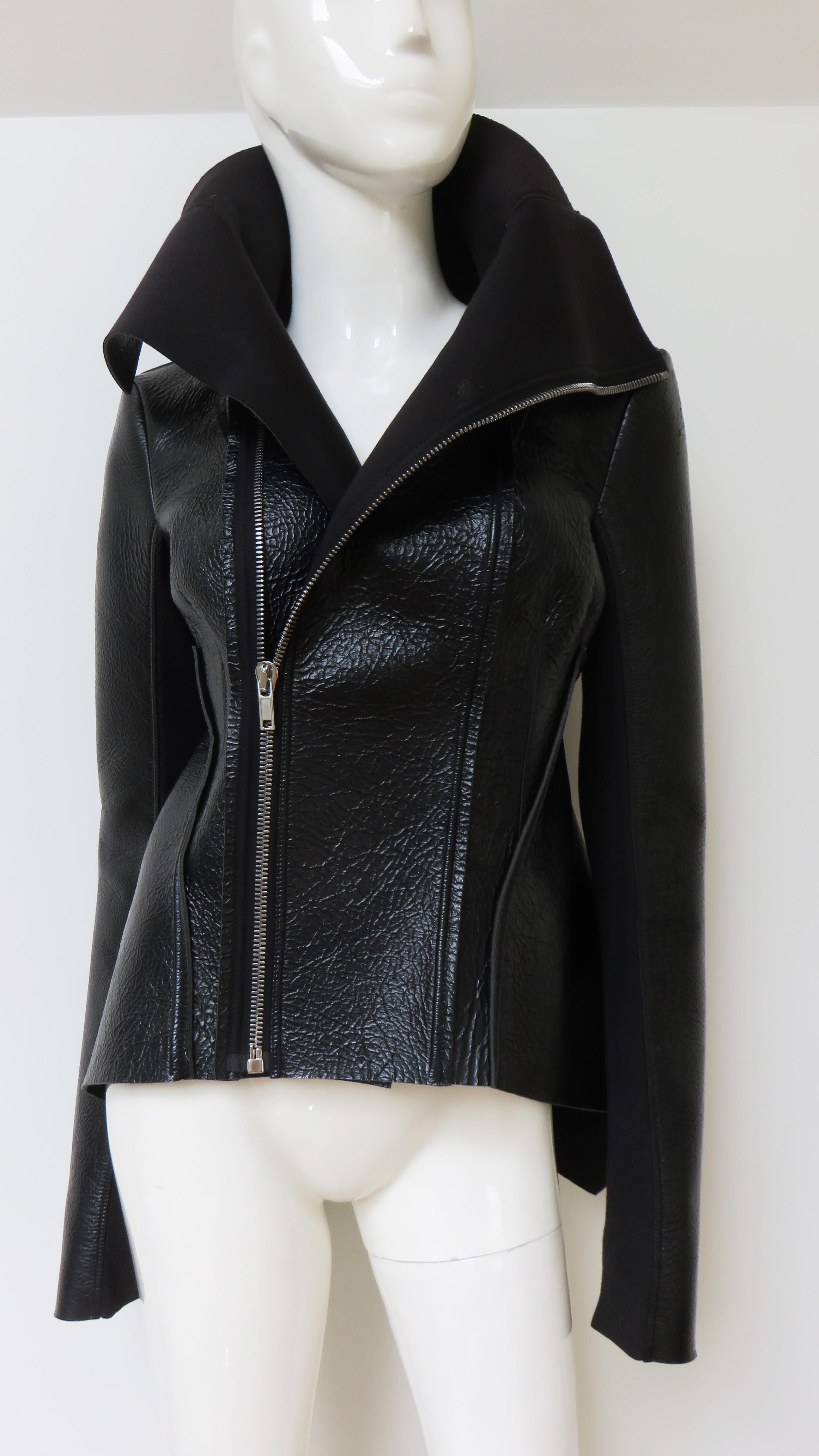 Women's Rick Owens Leather Jacket AW 2015 For Sale