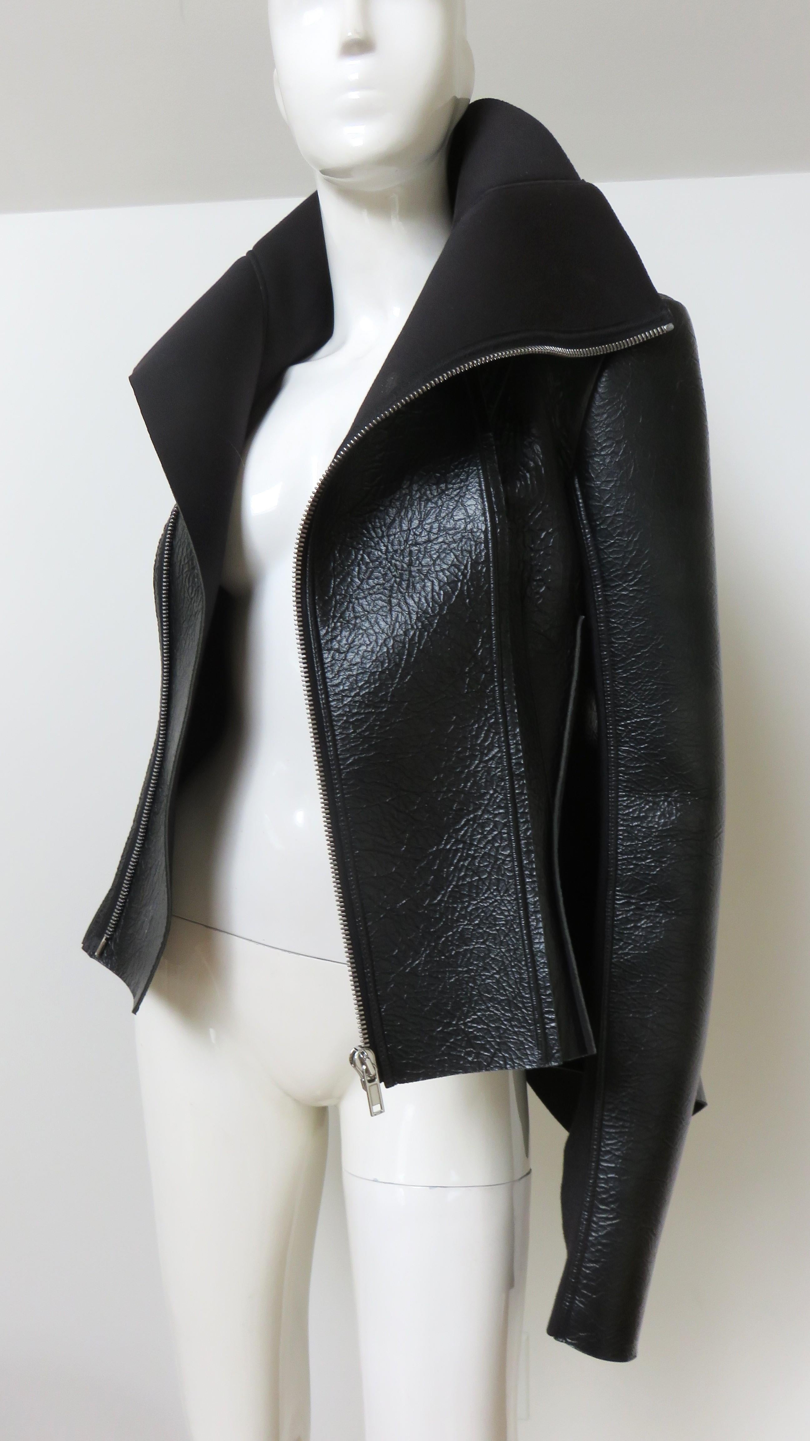 Rick Owens Leather Jacket AW 2015 For Sale 2
