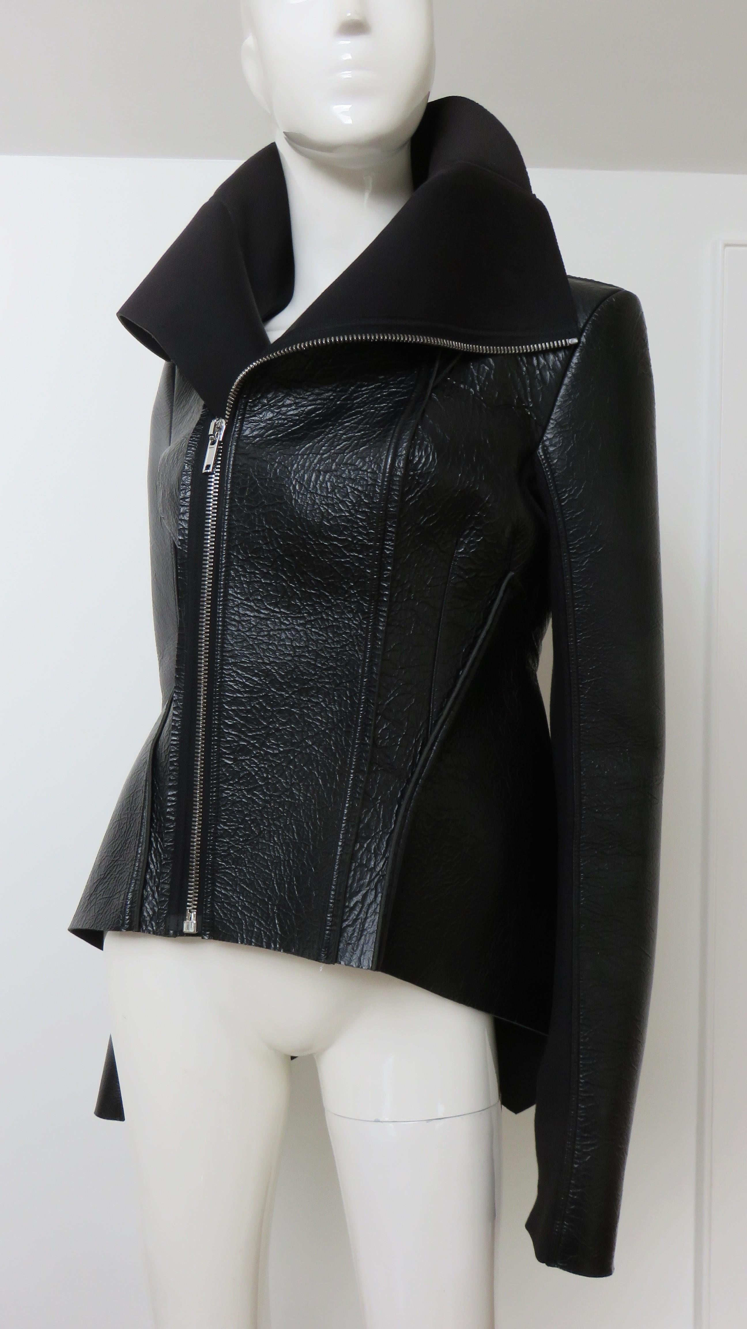 Rick Owens Leather Jacket AW 2015 For Sale 3