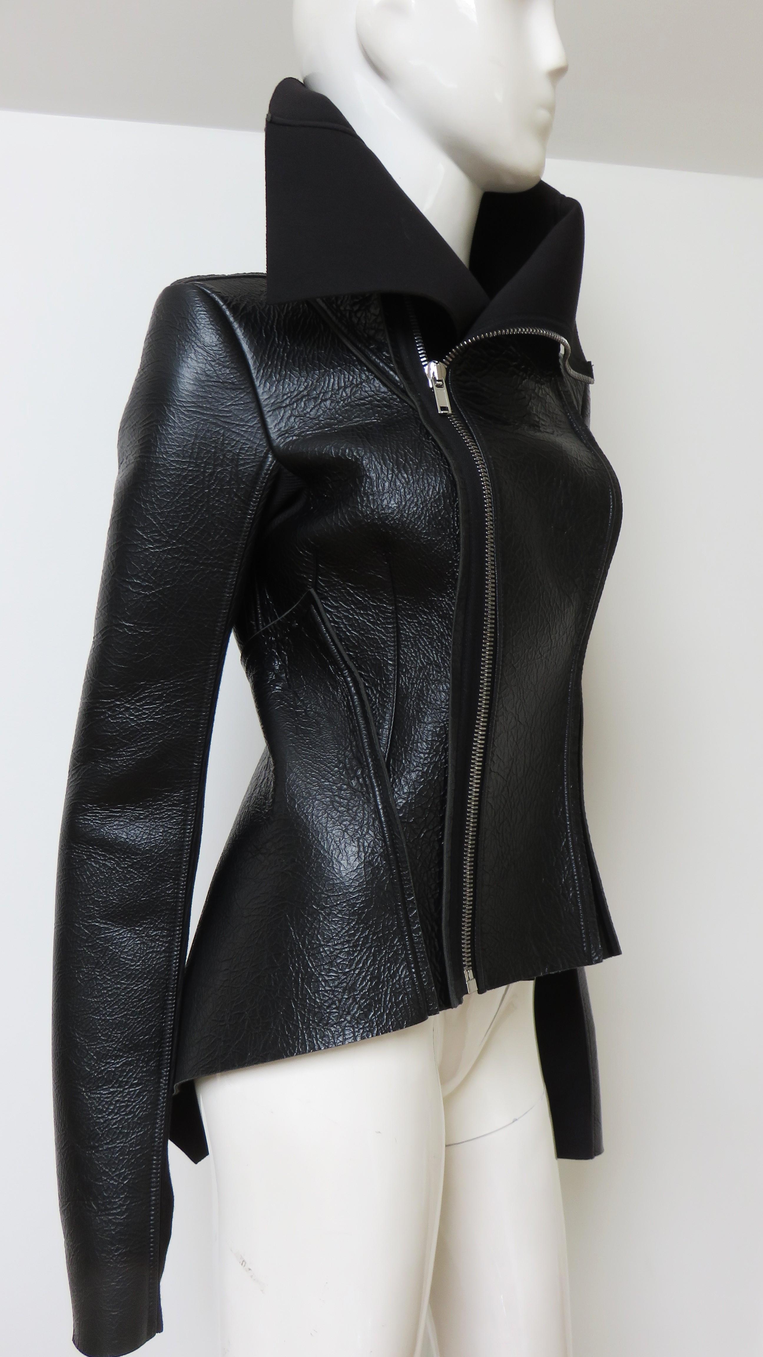 Rick Owens Leather Jacket AW 2015 For Sale 4