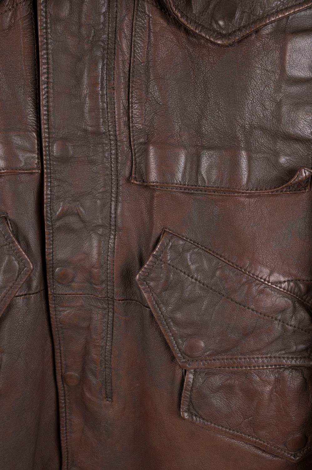 Noir Rick Owens - Veste en cuir pour hommes 2010 - Taille M en vente