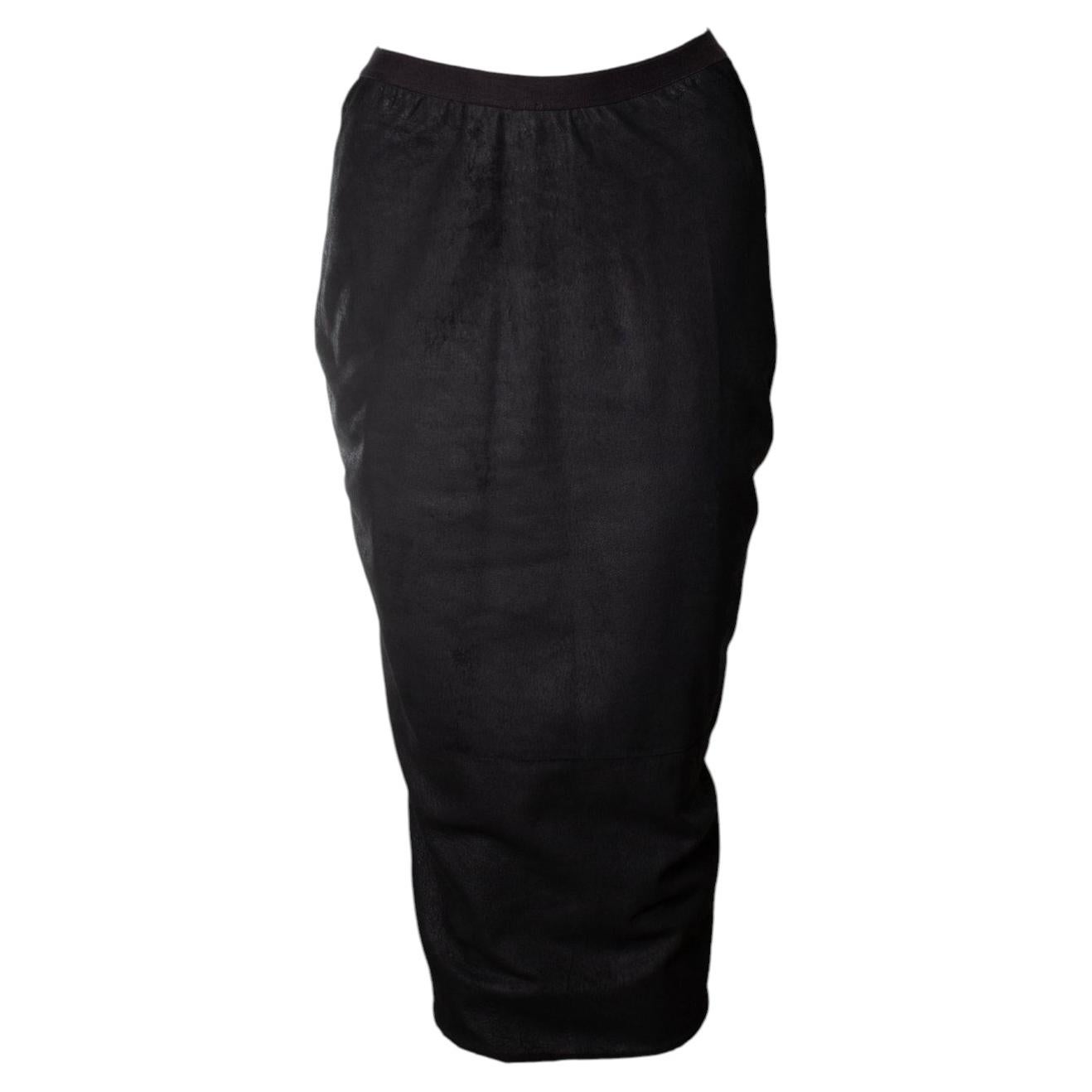 Rick Owens, leather pencil skirt in black