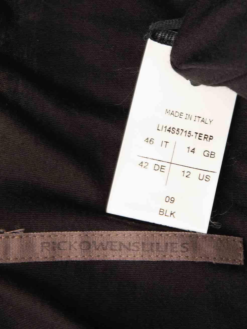 Rick Owens Lilies Black Jersey Long Vest Size XL 2