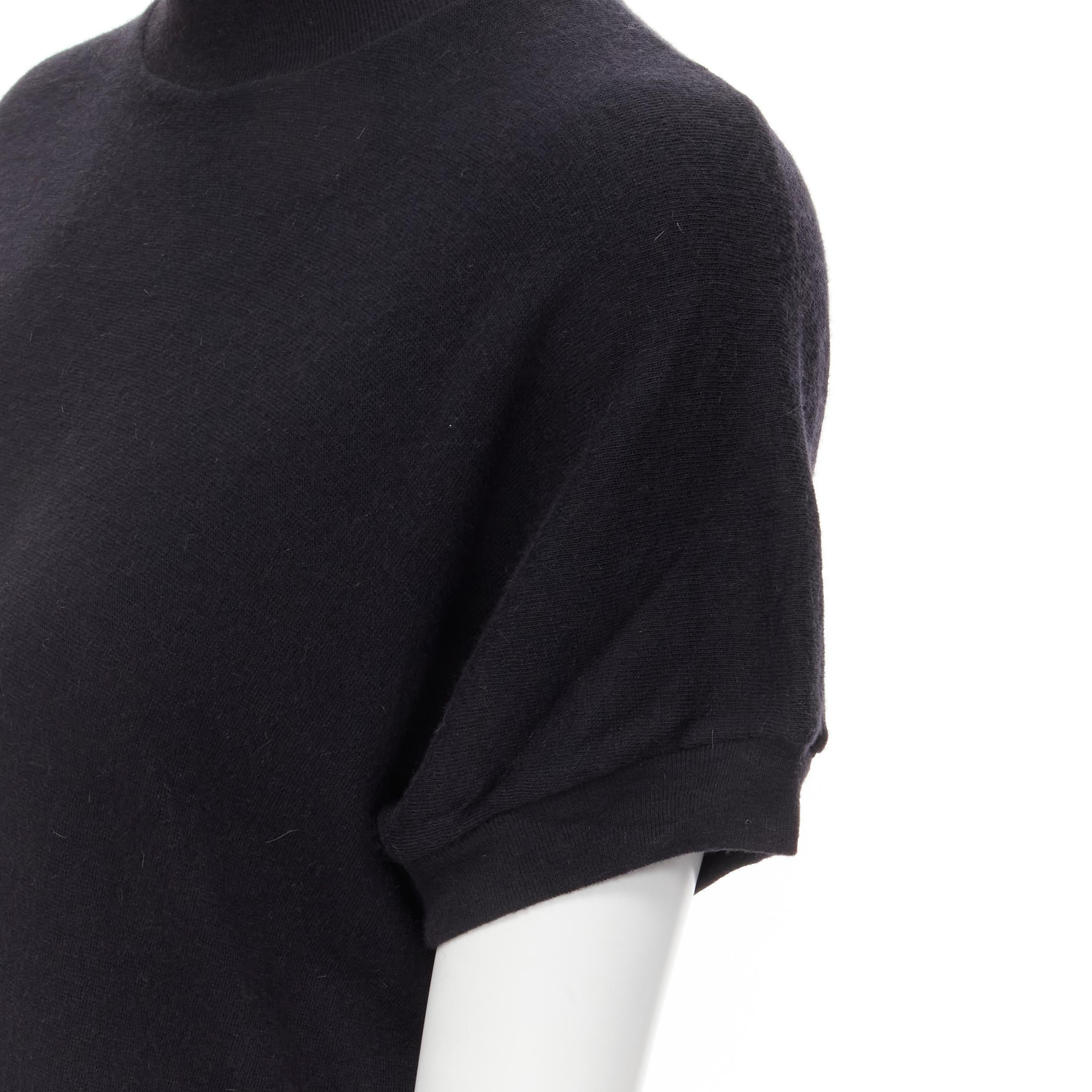 RICK OWENS LILIES black knit dolman sleeve turtleneck sweater IT42 M In Excellent Condition In Hong Kong, NT