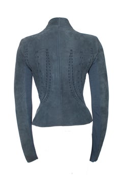 Rick Owens, Lilies Blue bonded Nubuck Campala jacket.