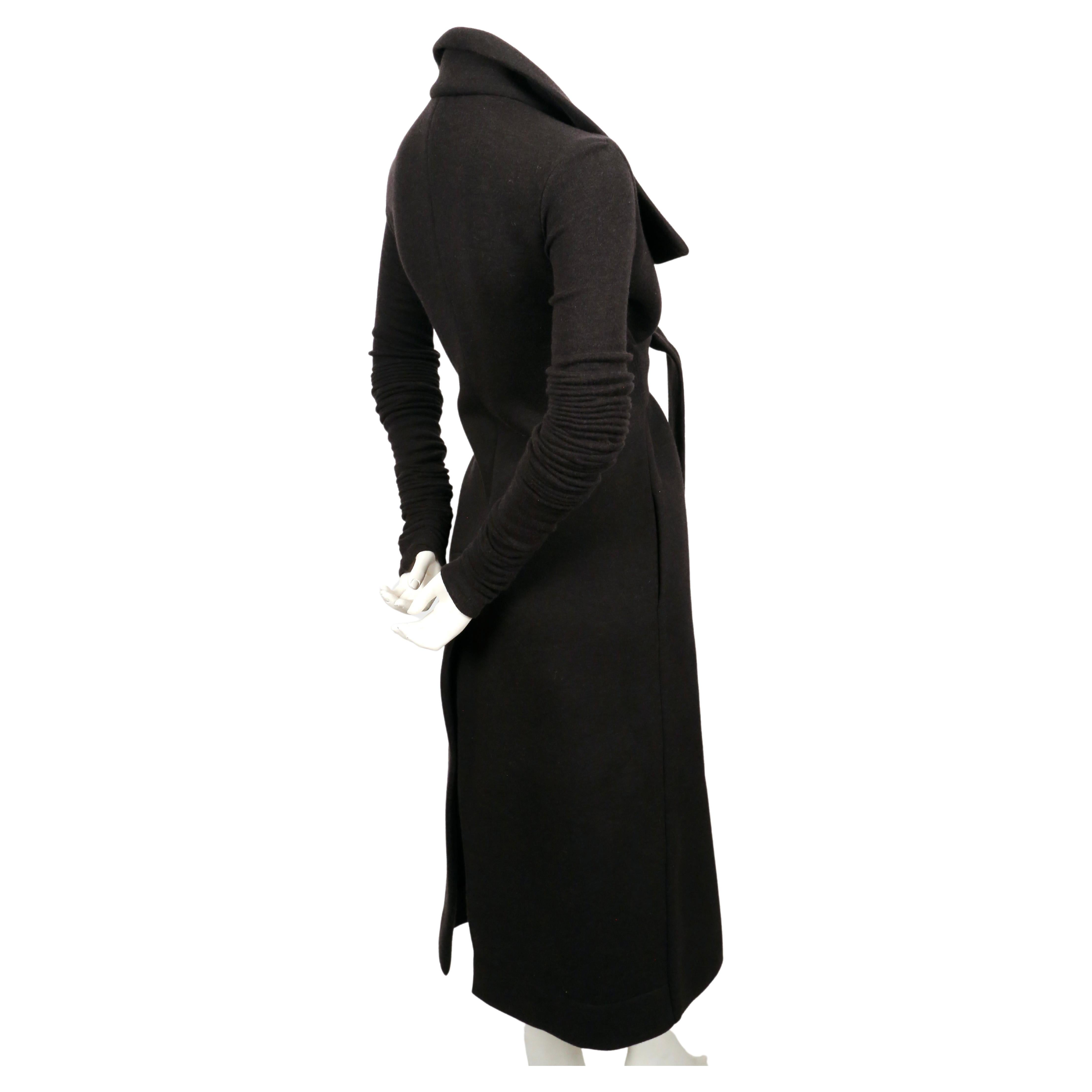 RICK OWENS lilies long brown wrap coat with extra long sleeves 1