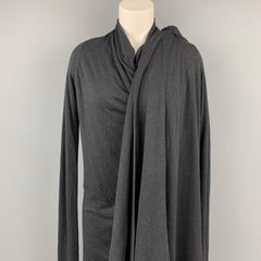RICK OWENS Lilies One Size Charcoal Acetate Draped Cardigan