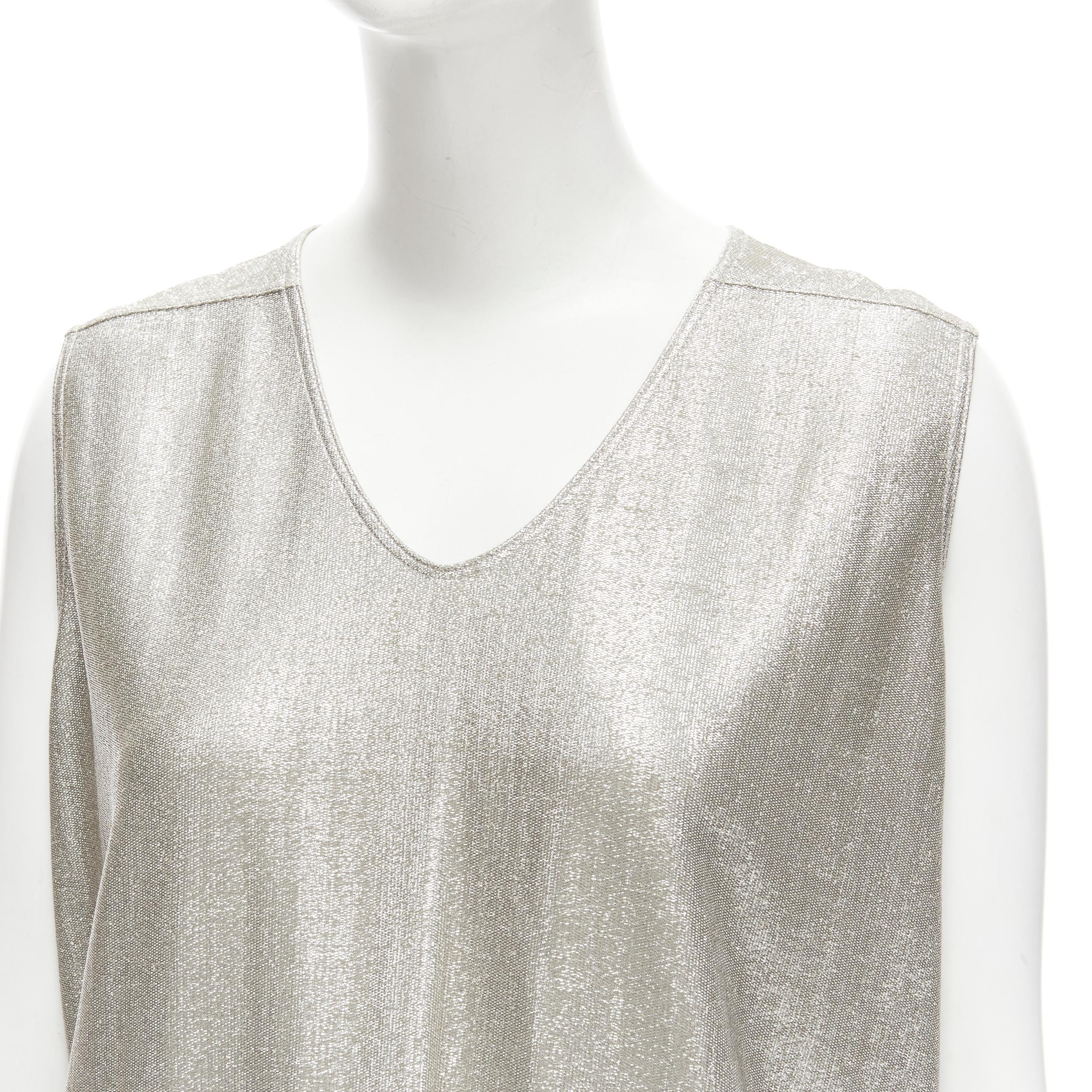 RICK OWENS LILIES silver metallic scoop neck boxy relaxed tank dress IT42 M
Reference: YNWG/A00138
Brand: Rick Owens Lilies
Designer: Rick Owens
Material: Polyamide
Color: Silver
Pattern: Solid
Closure: Pullover
Made in: Italy

CONDITION:
Condition: