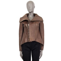 RICK OWENS LILIES taupe leather NASKA Biker Jacket S